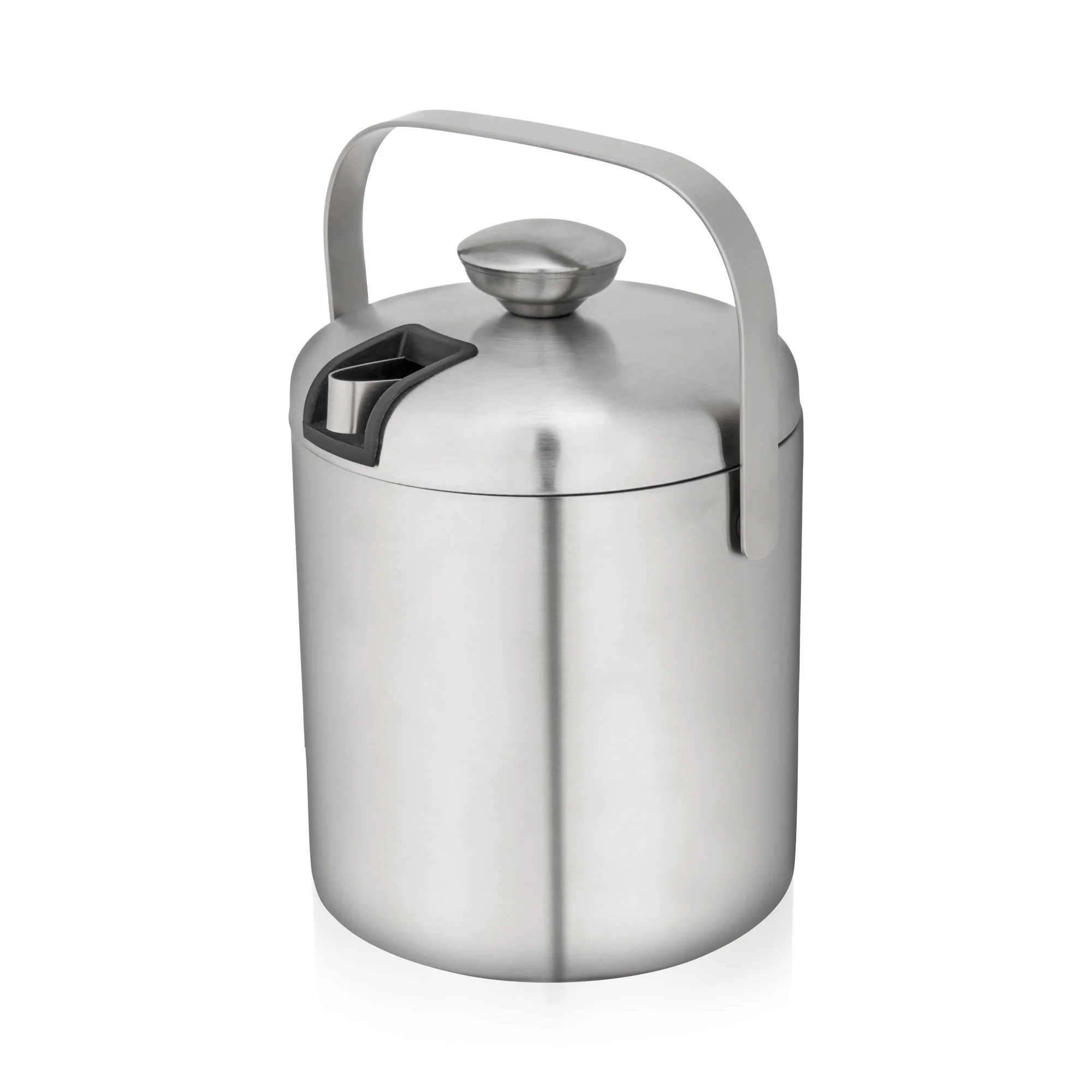 True Stainless Steel Ice Bucket with Tongs, Double Walled Insulated Bar