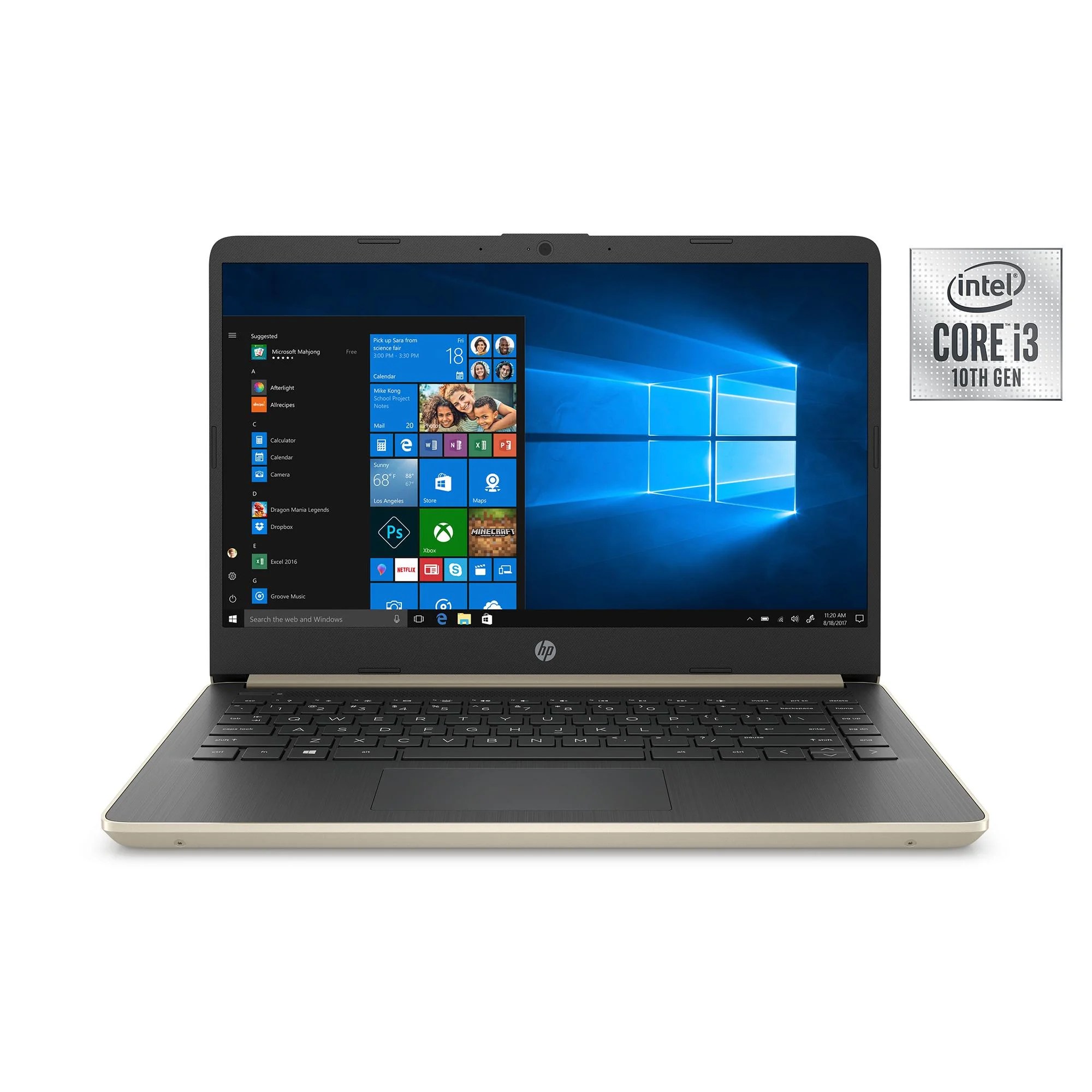 HP 14" Laptop, Intel Core i31005G1, 4GB SDRAM, 128GB SSD