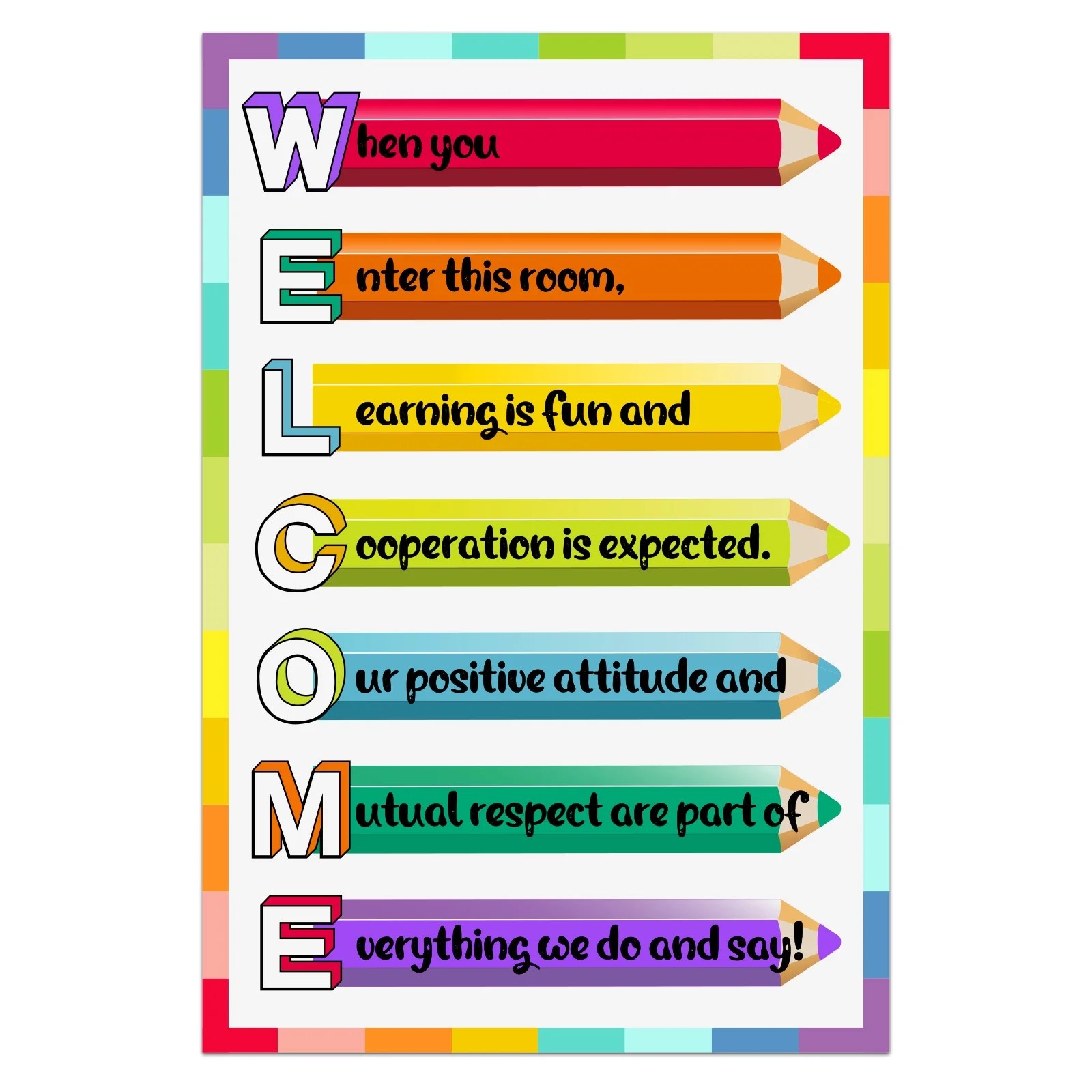 WaaHome Poster for Classroom Decorations 12"x18" Classroom