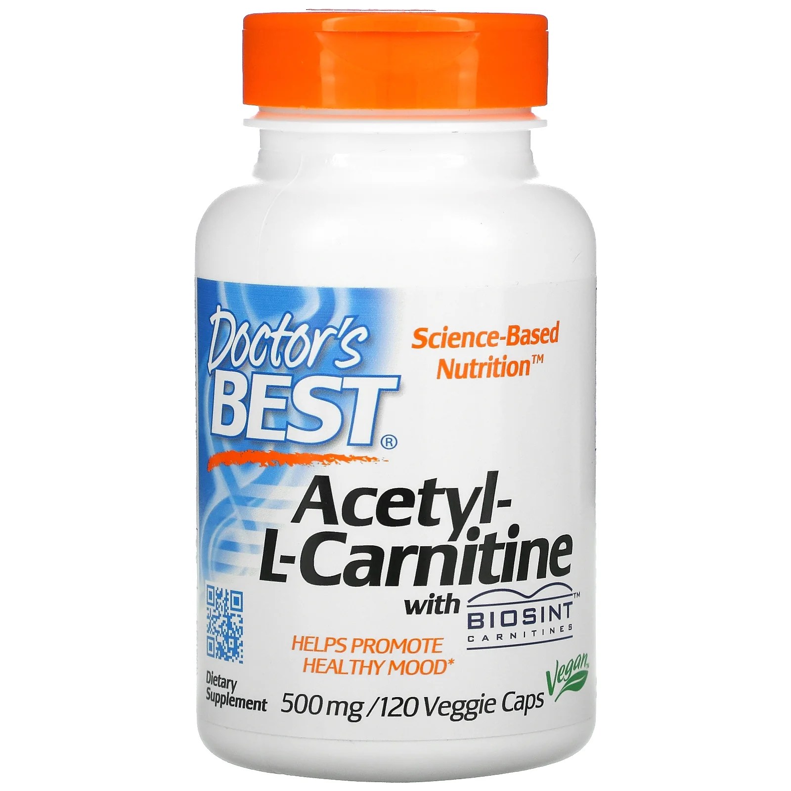 Doctor's Best AcetylLCarnitine with Biosint Carnitines, 500 mg, 120