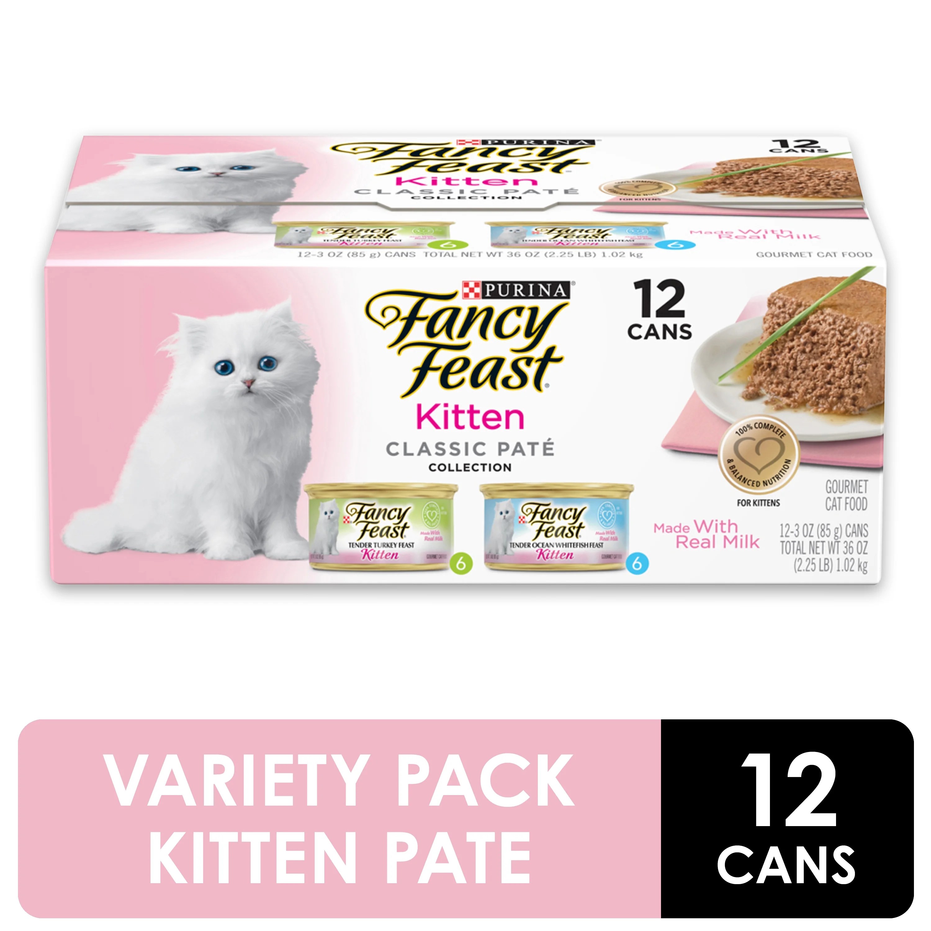Buy 12 Pack Fancy Feast Grain Free Pate Wet Kitten Food Variety Pack