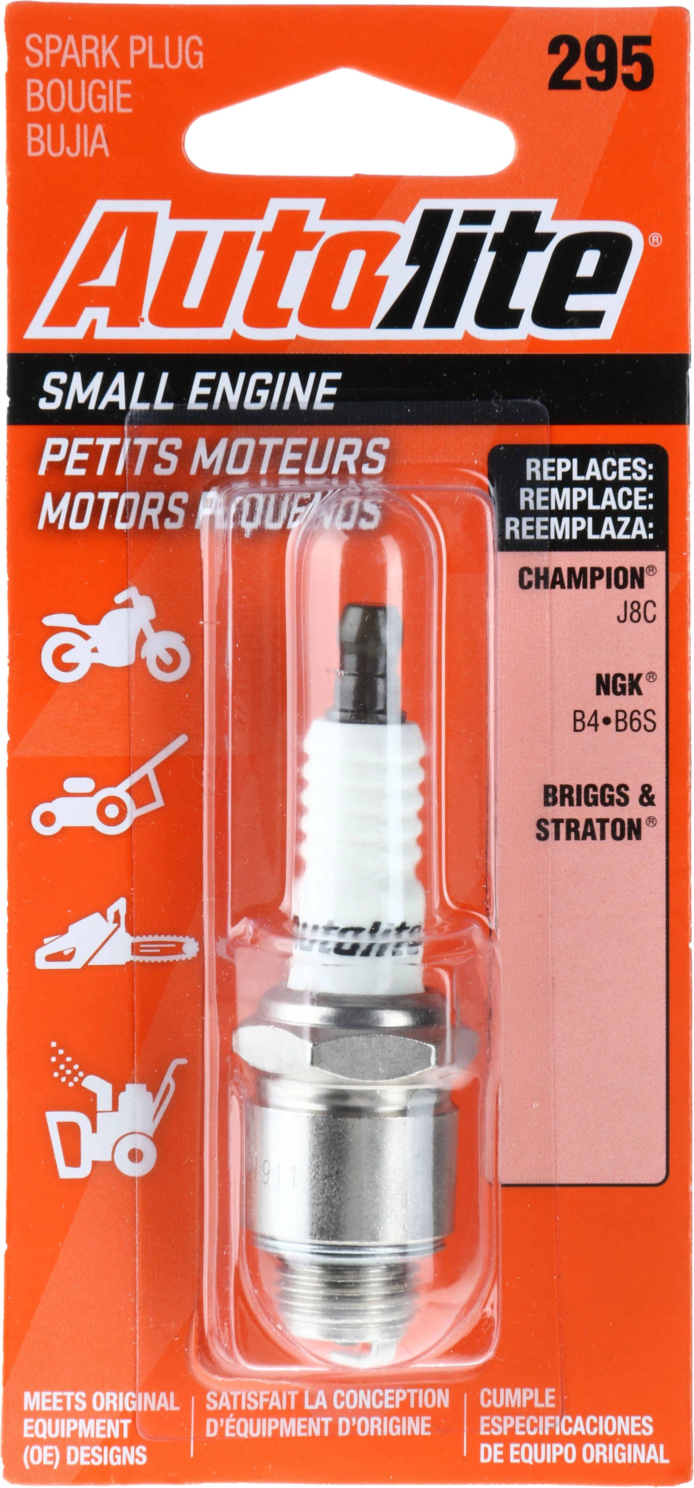 Autolite Small Engine Spark Plug, 295 for Select Tecumseh Engine Power Equipment, Lawn Mowers