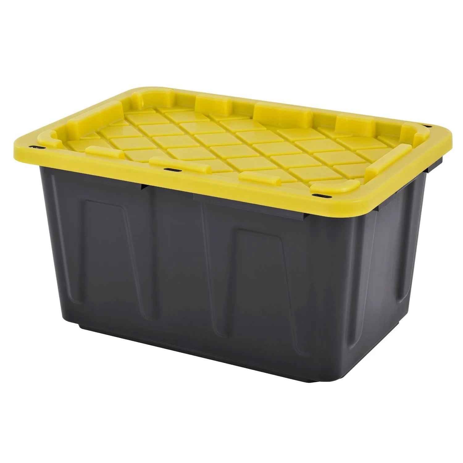Muscle Rack 27Gal. Storage Tote (Black/Yellow, 6 Pk.)