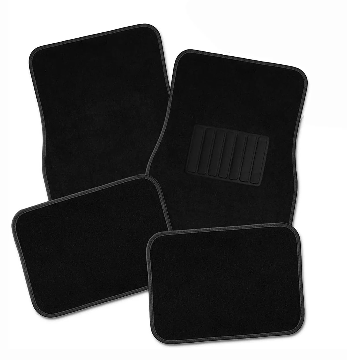 Zone Tech All Weather Carpet Vehicle Floor Mats, 4 Piece Black Carpet
