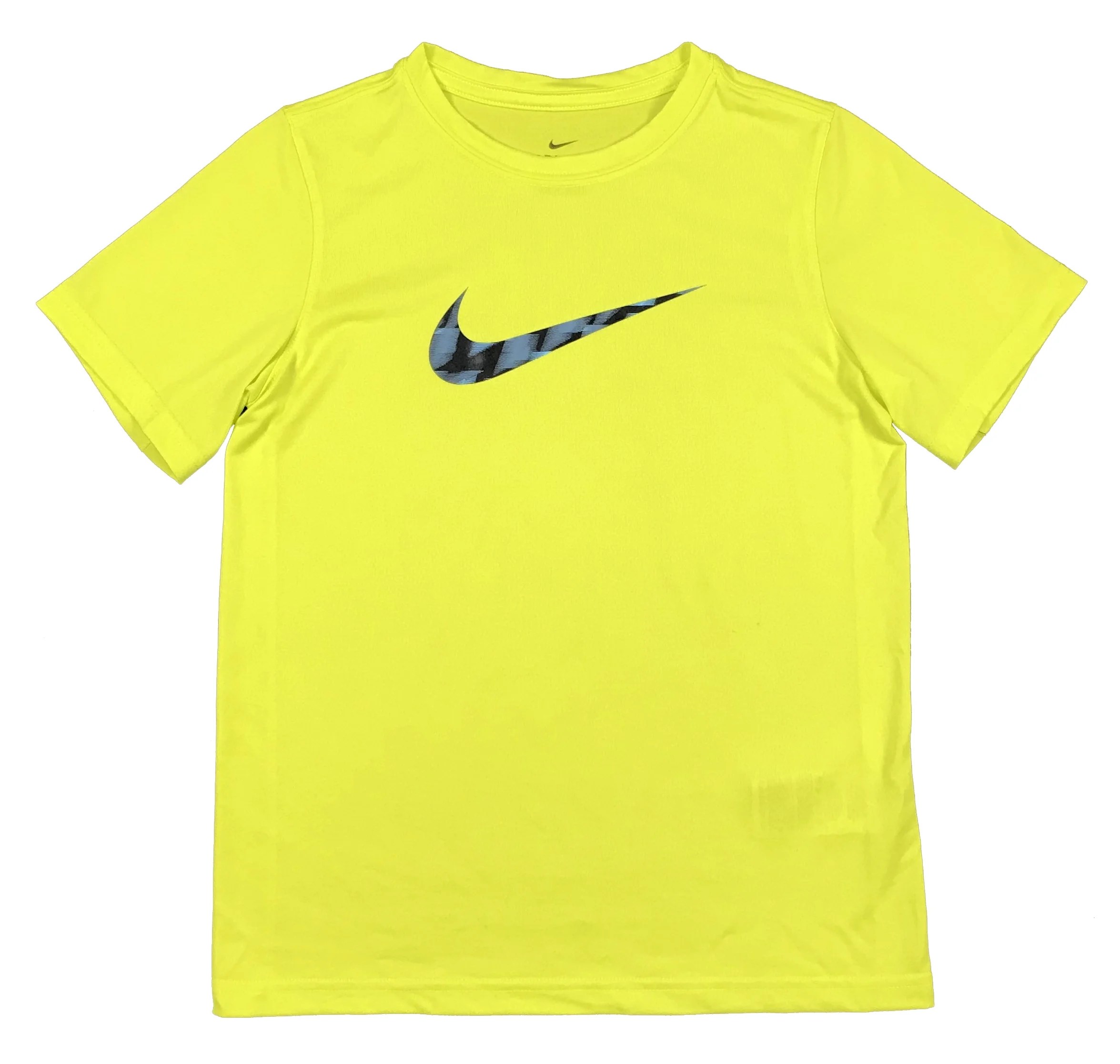 Nike Nike Boys DriFit Anti Odor Big Swoosh Graphic Shirt Volt Yellow