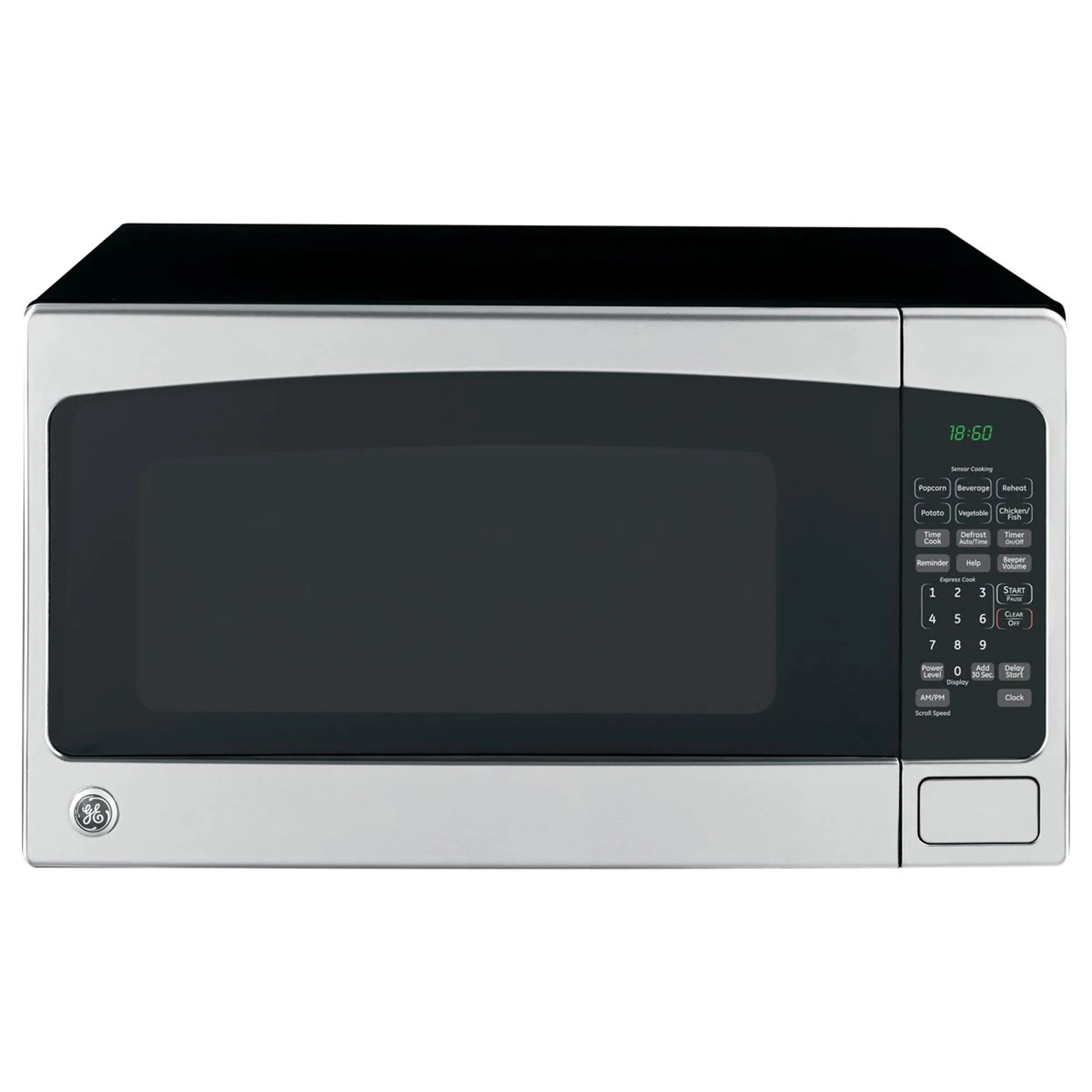 GE 2.0 Cubic Foot Countertop Microwave Oven, Silver (Refurbished