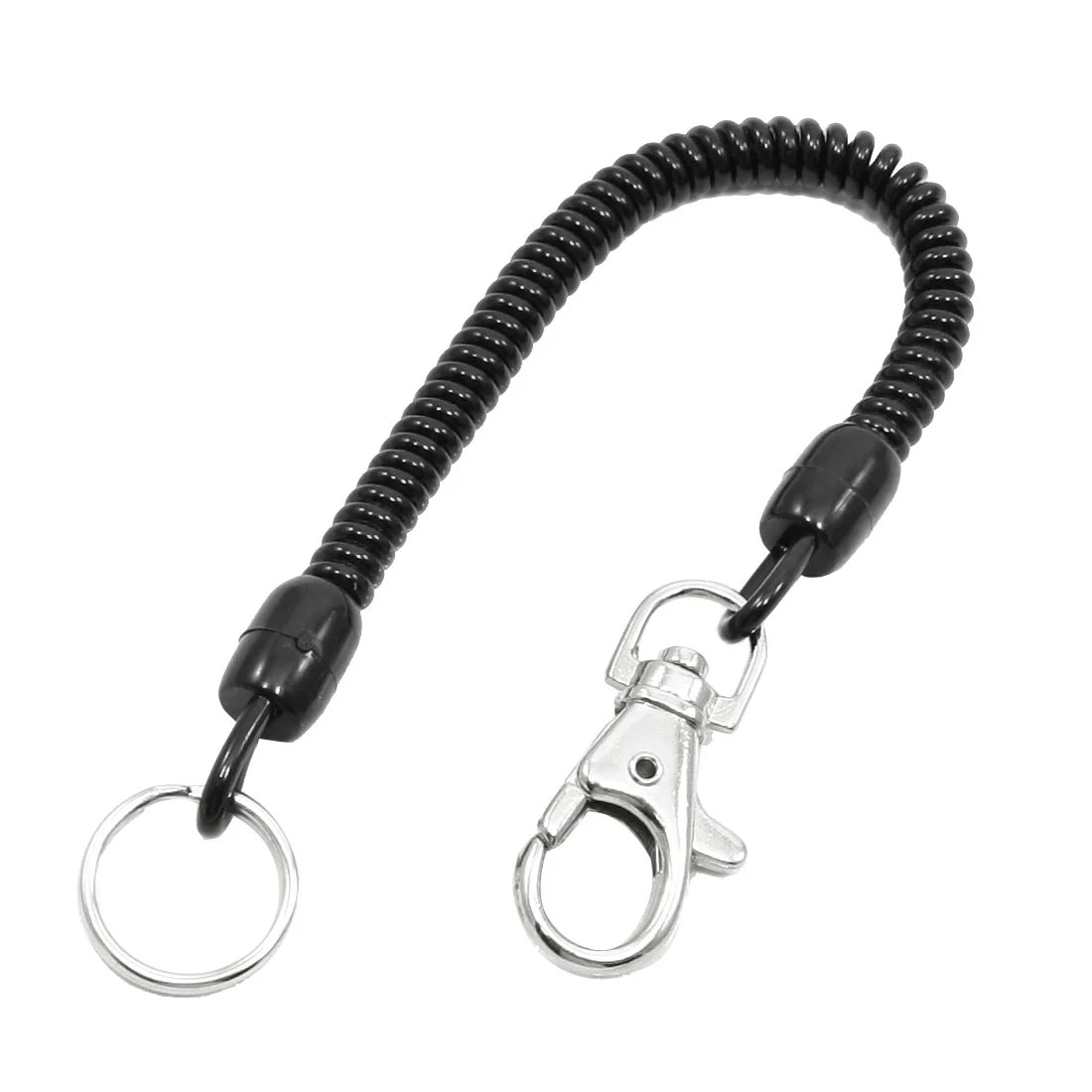 Metal Spiral Spring Coil Design Strap Cord Rope Clip Keyring Chain