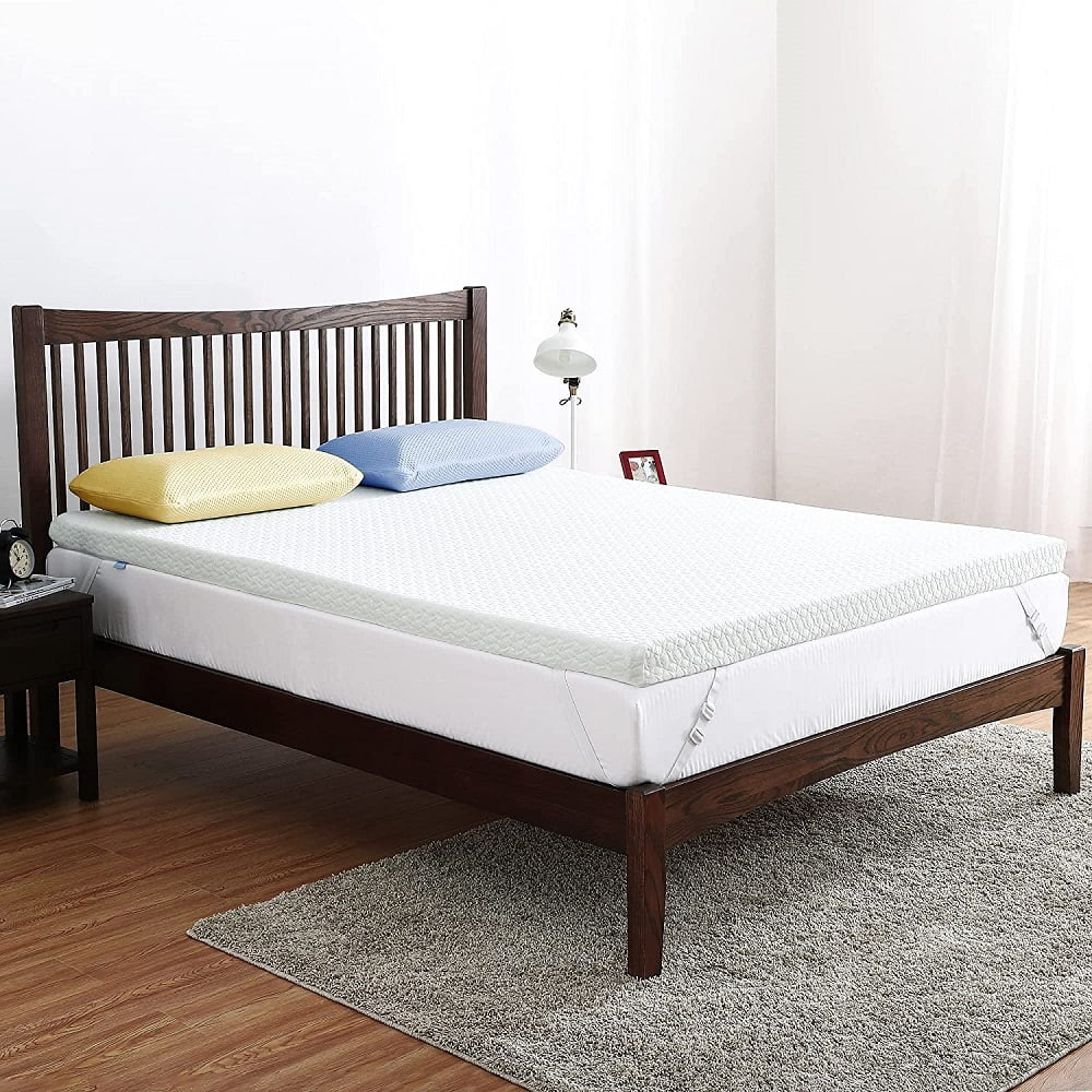 2in Mattress Topper, Mattress Topper with Zippered Bamboo Cover and Removable & Washable Cover
