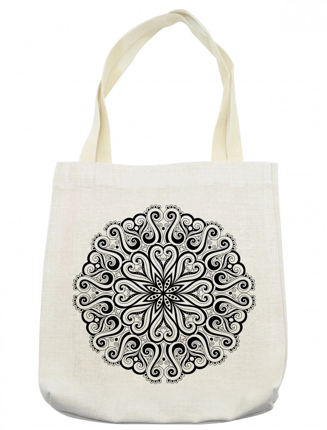 Mandala Tote Bag, Floral Cosmos Traditional Meditation Pattern