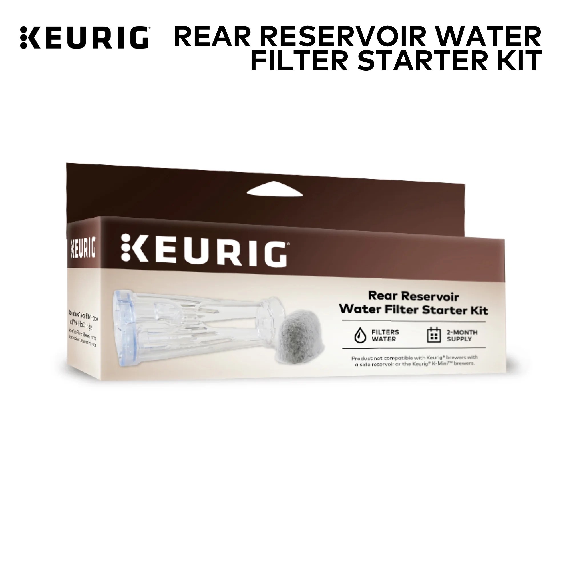 Keurig Rear Reservoir Water Filter Kit With One Water Filter Handle and