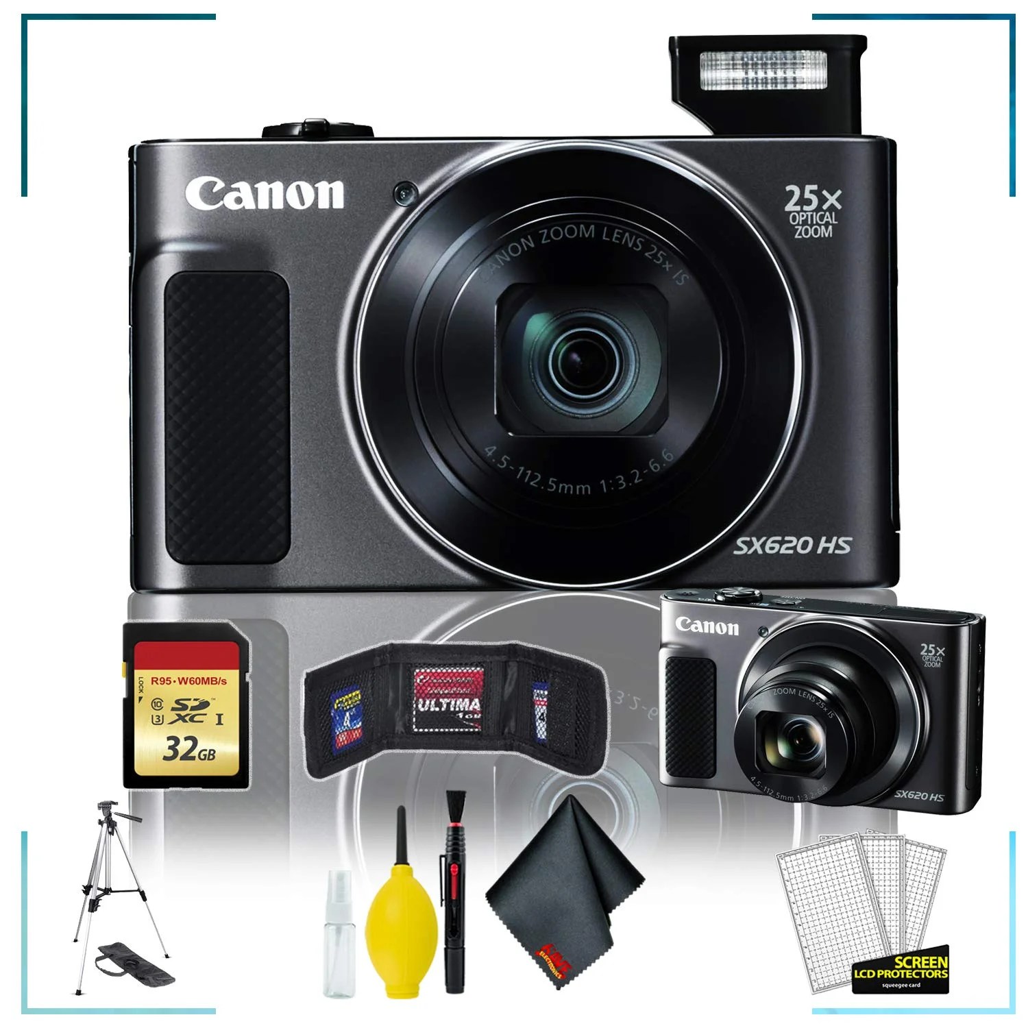 Canon Powershot SX620 Digital Camera (Black) (Intl Model) +Camera