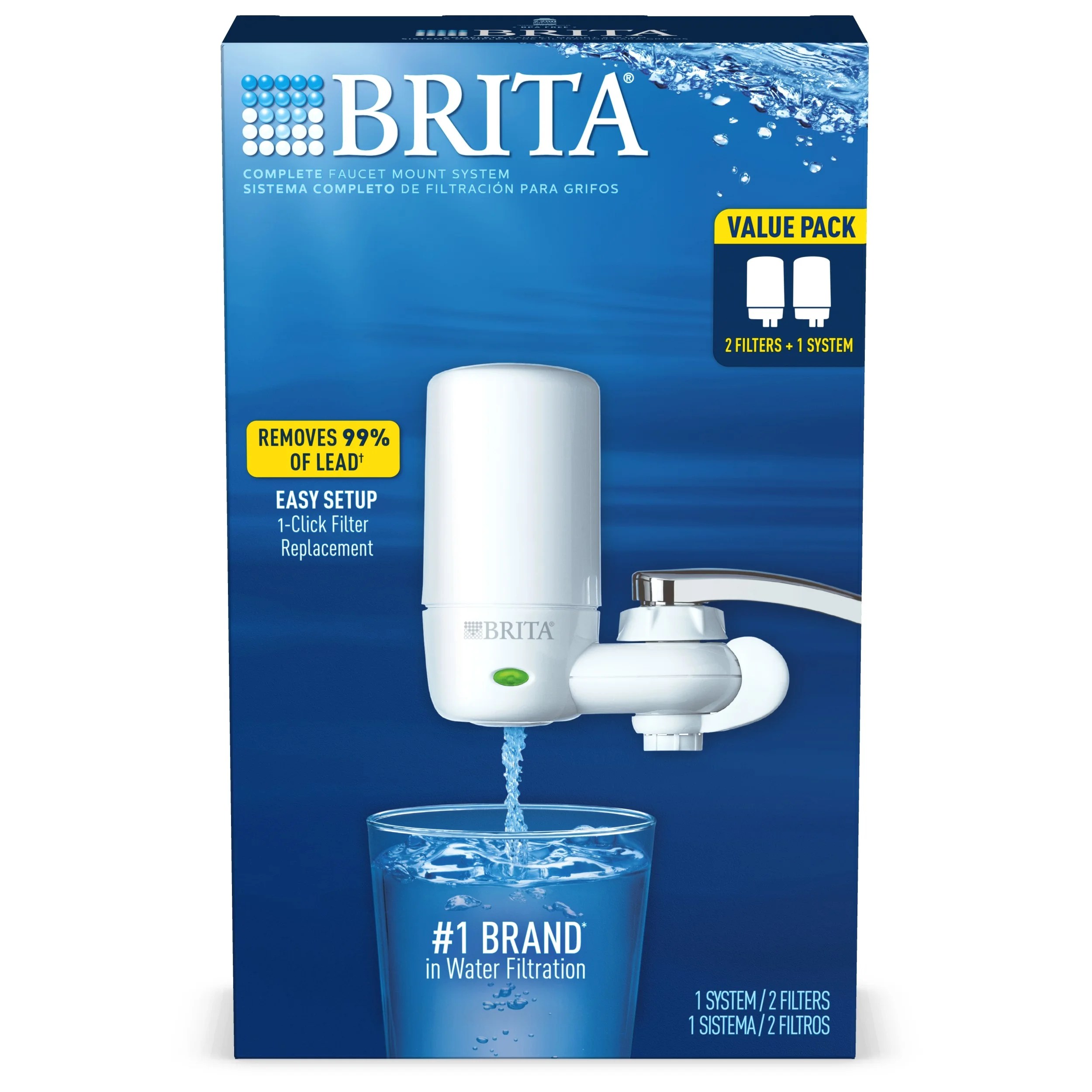 Brita Complete Tap Water Faucet Filtration System Value Pack White