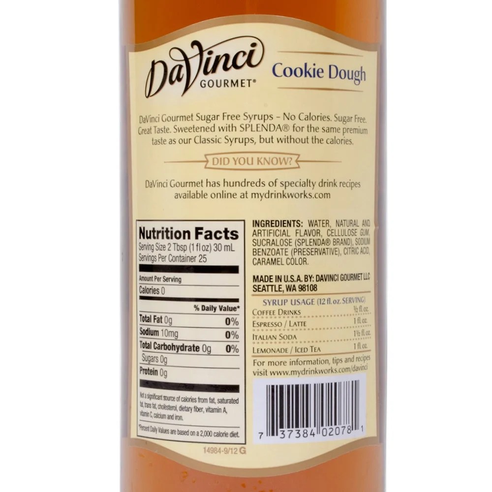 Davinci Sugar Free Syrup Nutrition Information Nutrition Ftempo