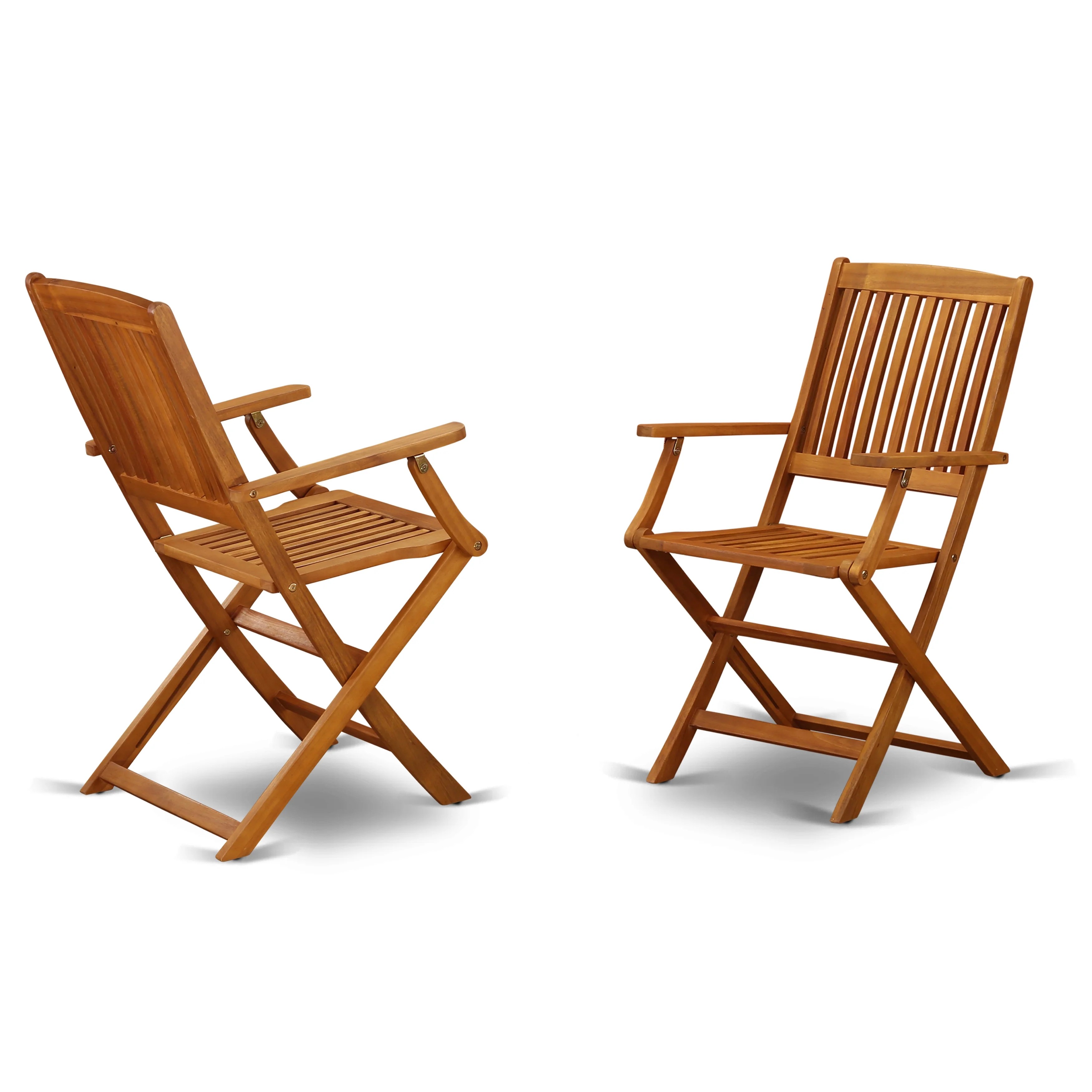 East West Furniture BCMCANA Solid Acacia wood Balcony Folding Arm Chair