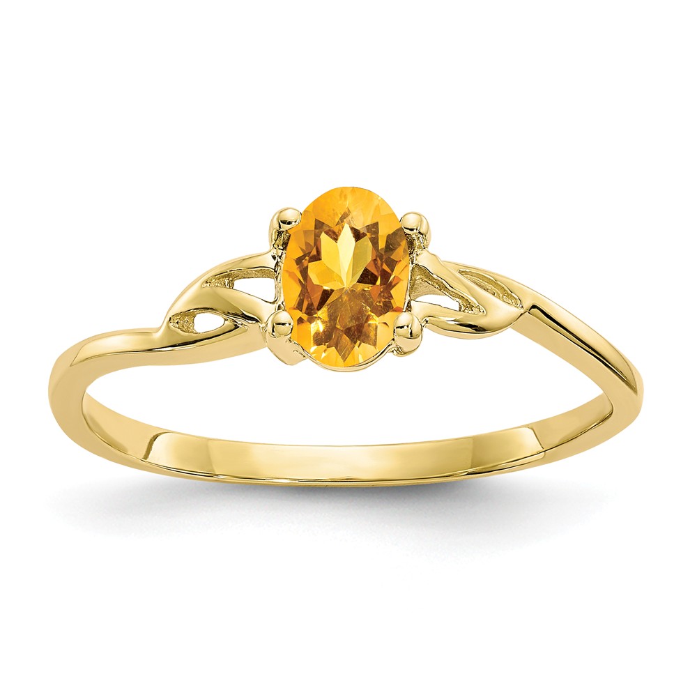 Ring Gemstone 10K Gold Genuine Citrine November