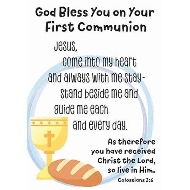 CB Gift 152255 2.5 x 3.5 in. Verse Card First Communion God Bless You