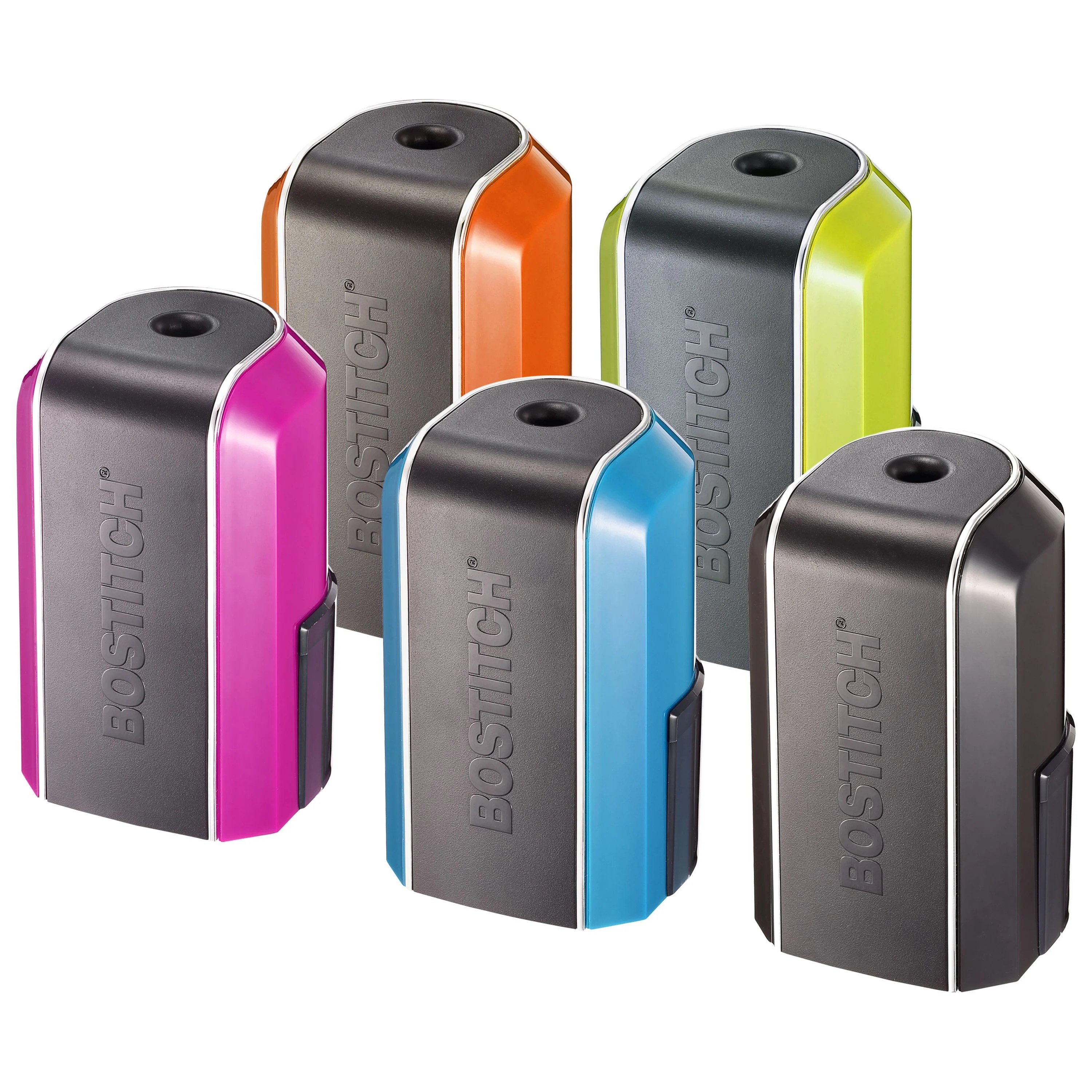 Bostitch Battery Powered Pencil Sharpener, 1 Hole, Assorted Colors