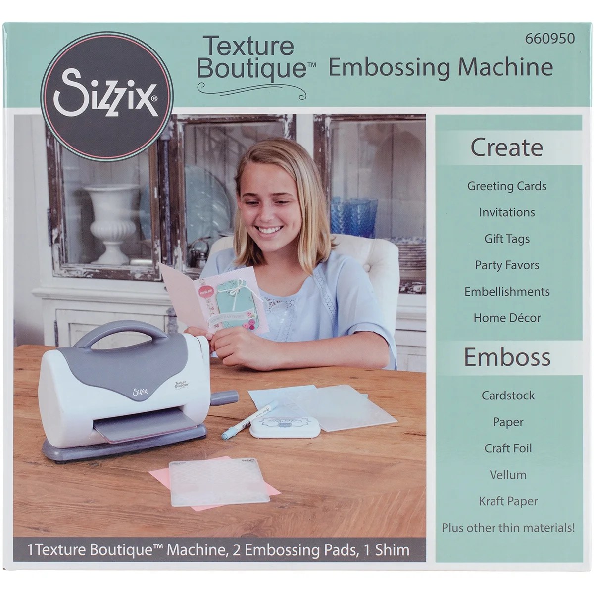 Sizzix Texture Boutique Embossing Machine Gray & White