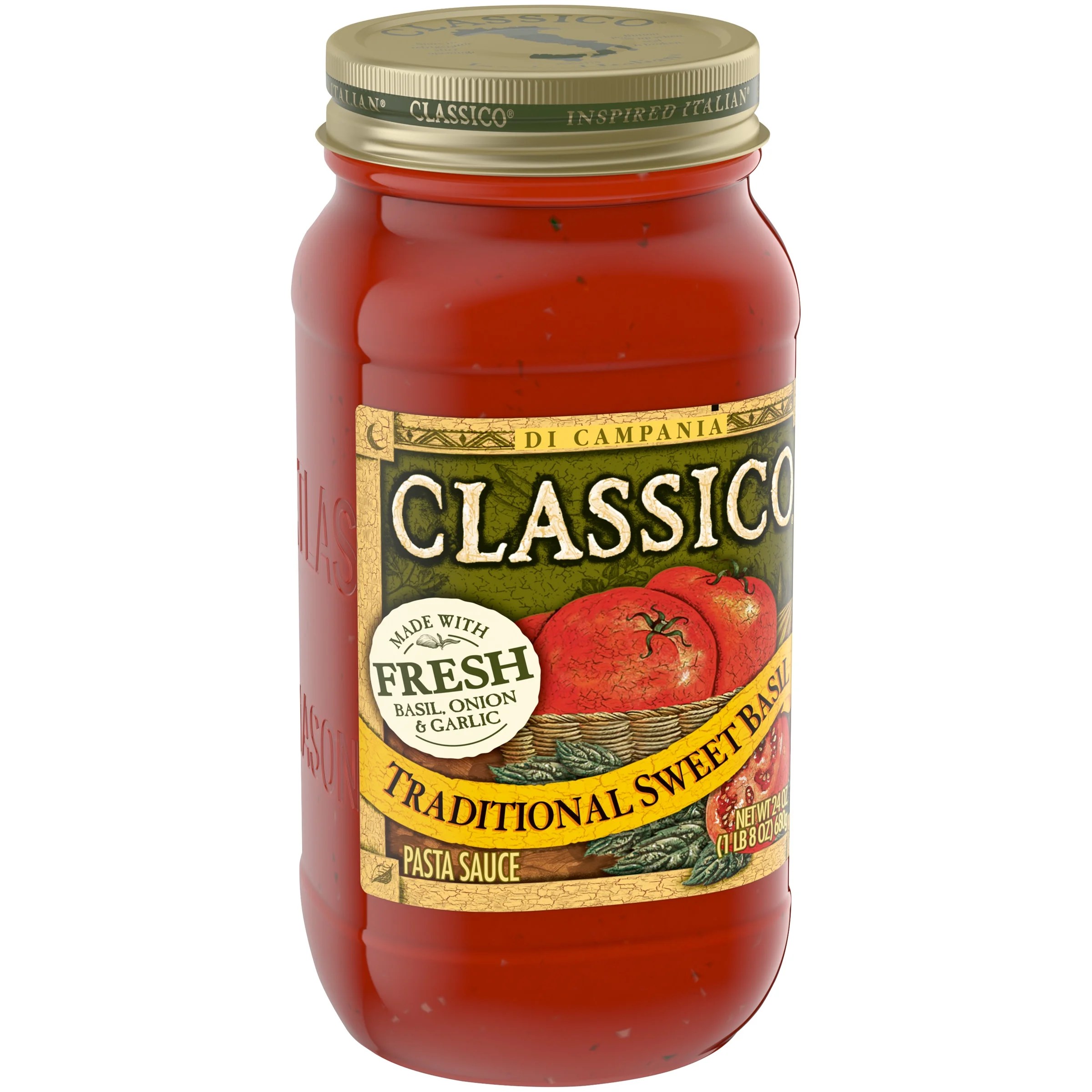Classico Traditional Sweet Basil Pasta Sauce 24 oz Jar