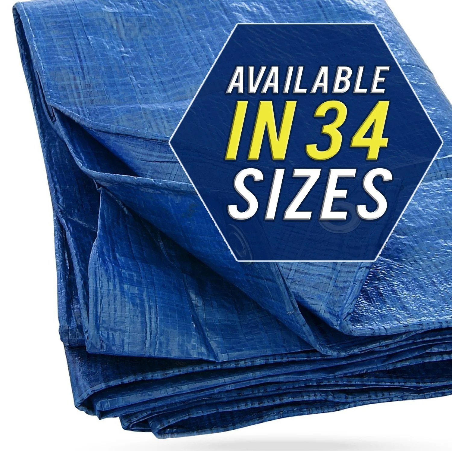 Tarp Cover 100X100 Blue, Waterproof, Great for Tarpaulin Canopy Tent
