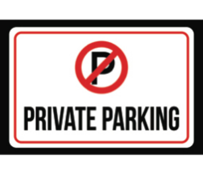 Private Parking Signs Print Black Red White Property Roadway Street Car