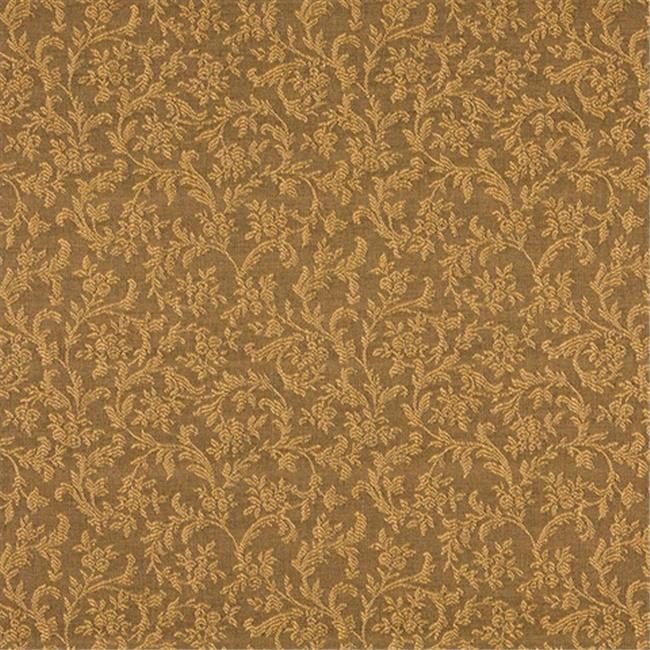 Designer Fabrics A151 54 in. Wide Brown Foliage And Flowers Upholstery Fabric