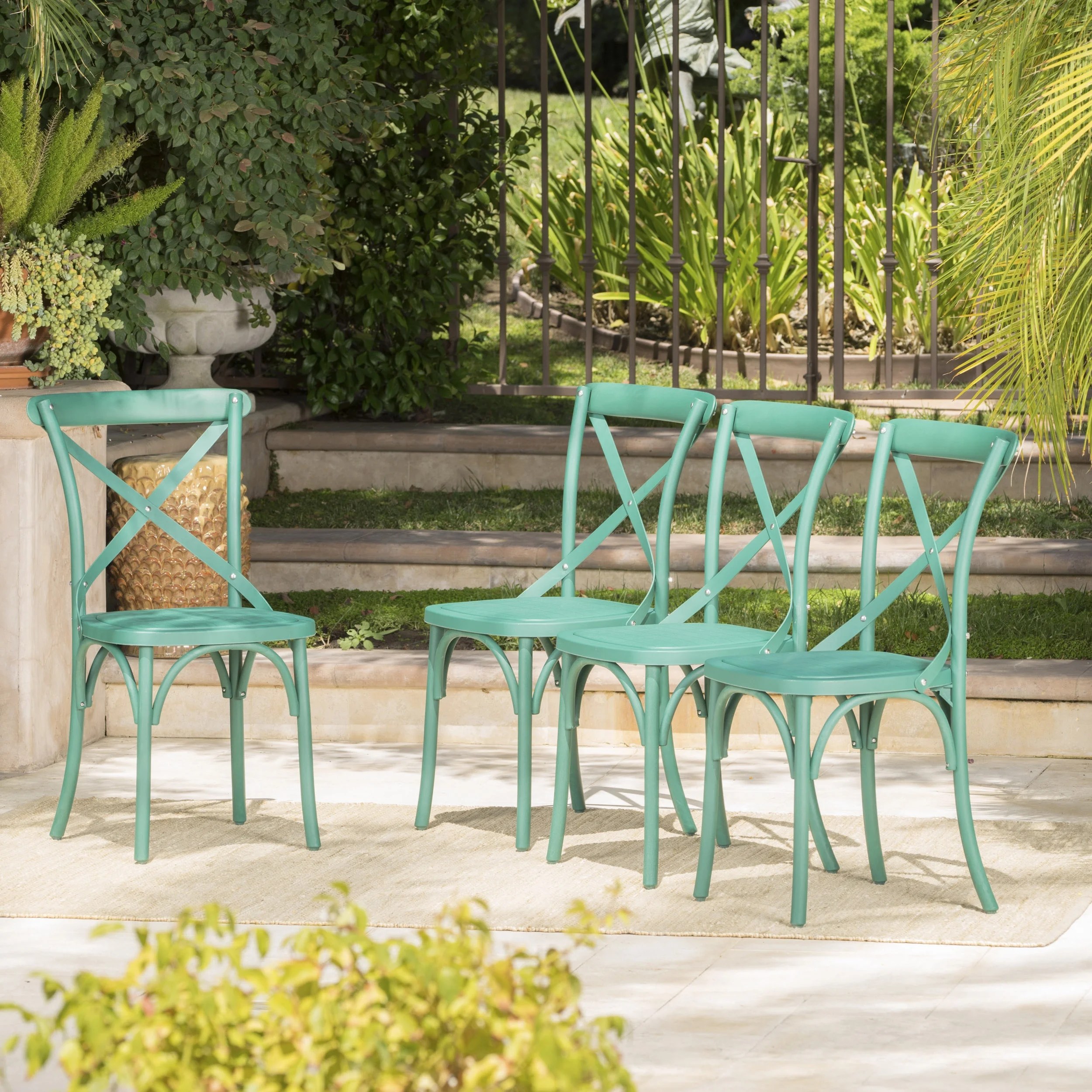 The latest on our store health and safety plans. Elliot Outdoor Plastic Nylon Dining Chairs, Set of 4, Magnolia Green - Walmart.com - Walmart.com