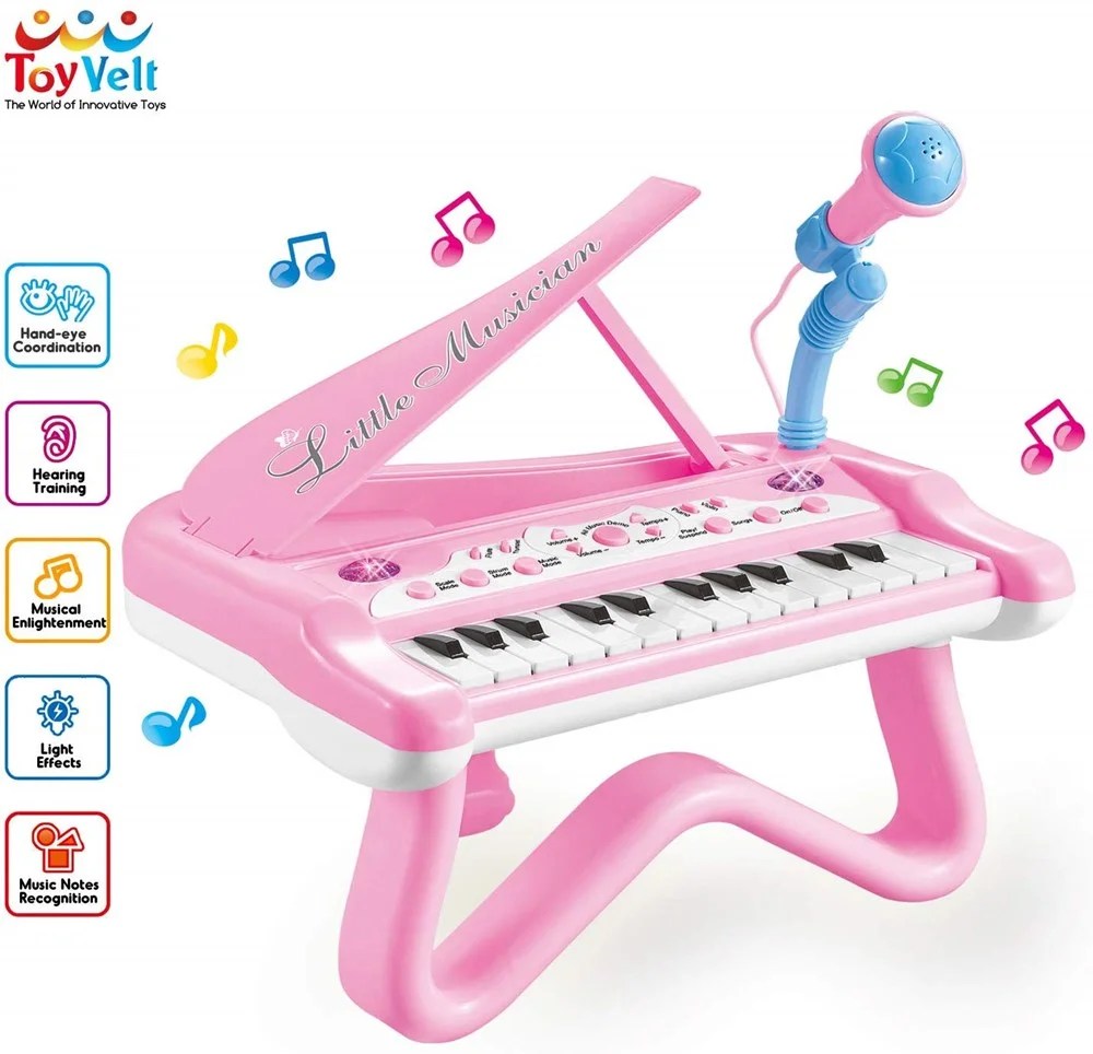 Toyvelt Toy Piano For Toddler Girls Cute Piano For Kids With Builtin