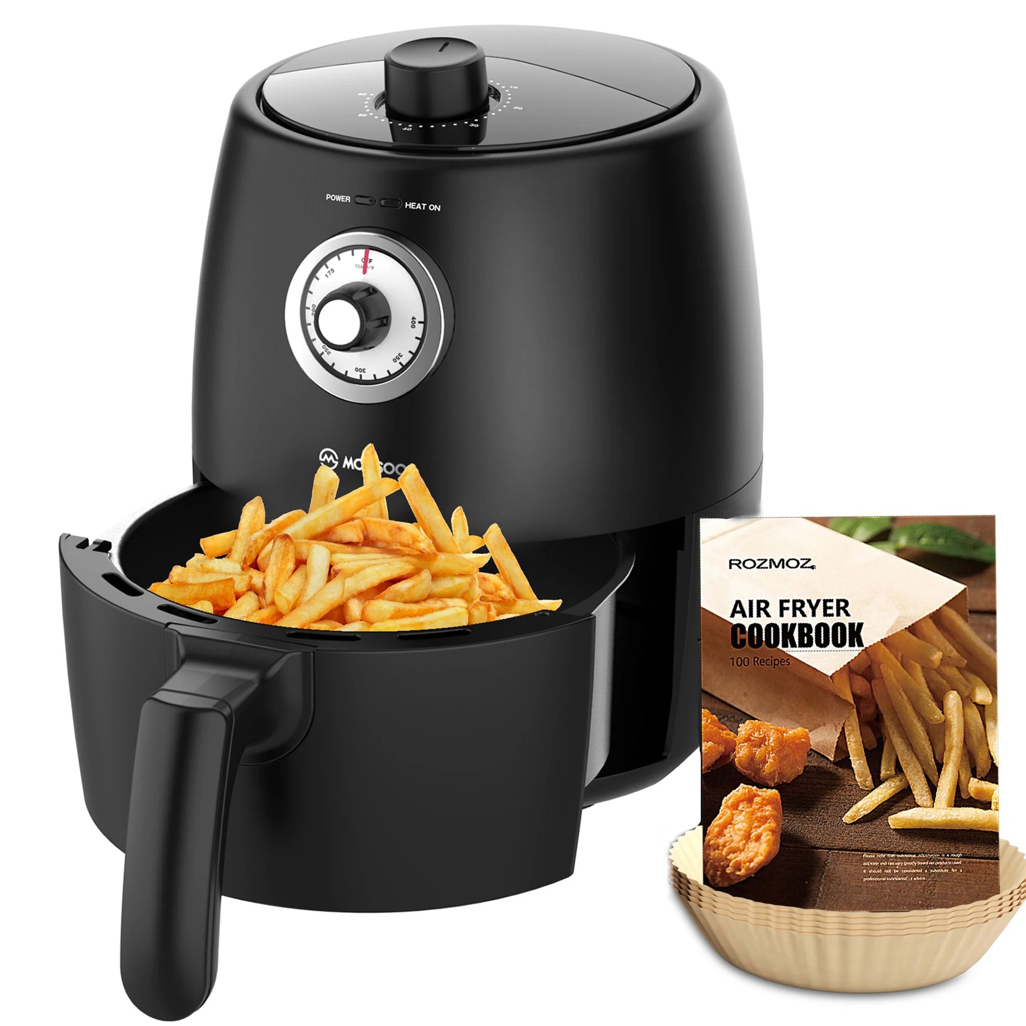 MOOSOO 2Qt Air Fryer 8in1 Hot Small Air Fryer Oven with Temp/Time