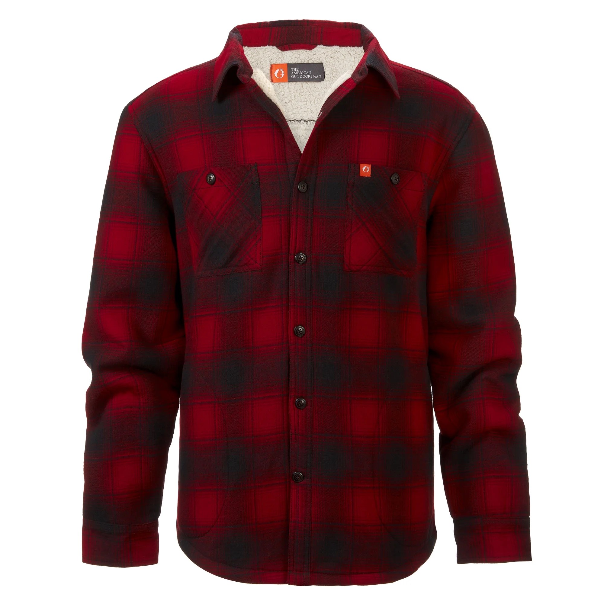 The American Outdoorsman Bonded Flannel Shirt Jacket with Sherpa Fleece