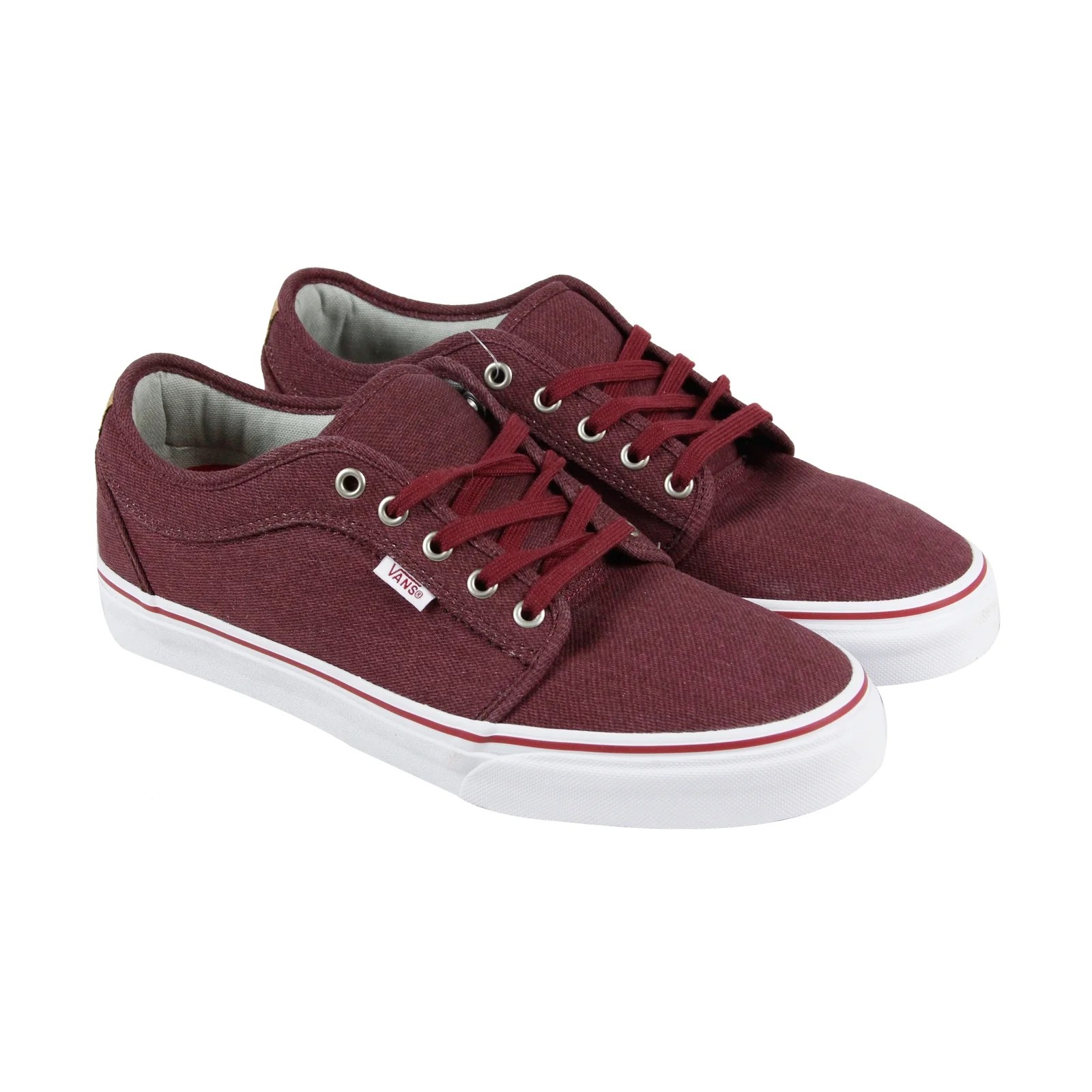 Vans Vans Chukka Low Mens Burgundy Canvas Lace Up Lace Up Sneakers