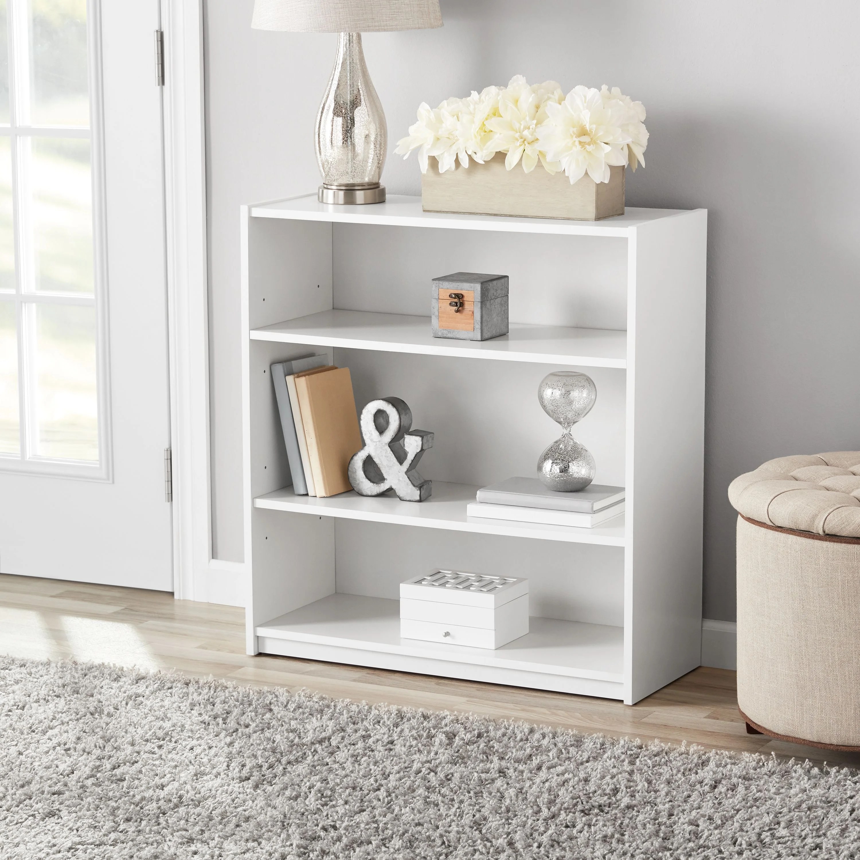 Mainstays 31" 3Shelf Standard Bookcase, White