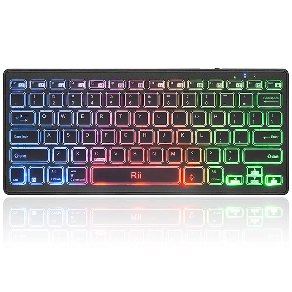 Rii K09 BT Wireless Keyboard Color Rainbow Backlight Rechargeable