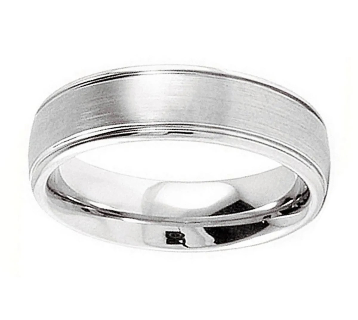 Men Women Cobalt Wedding Band Ring 5mm Brushed Center Domed with High