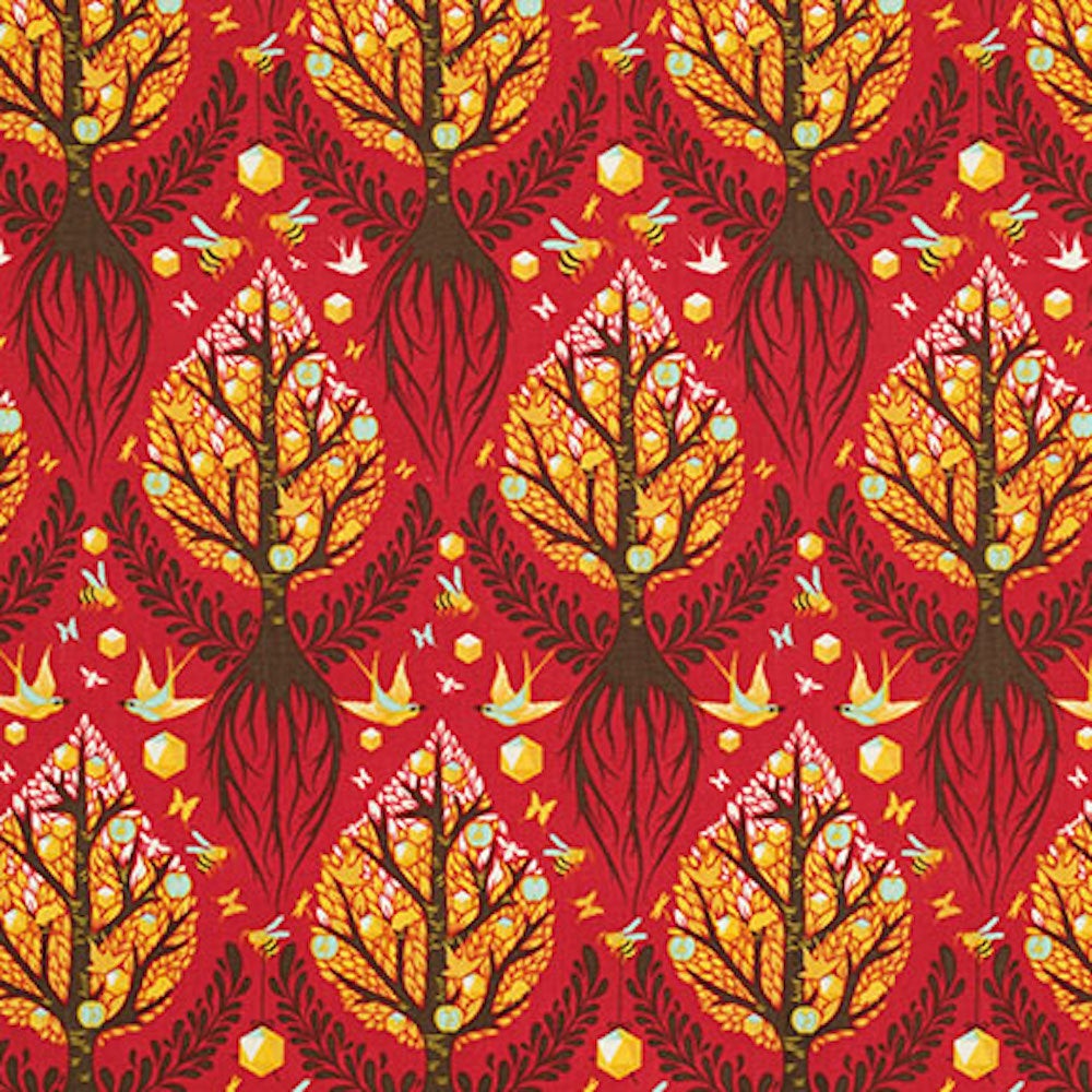 Tula Pink PWTP025 Birds & Bees Tree Of Life Cinnamon Cotton Fabric By