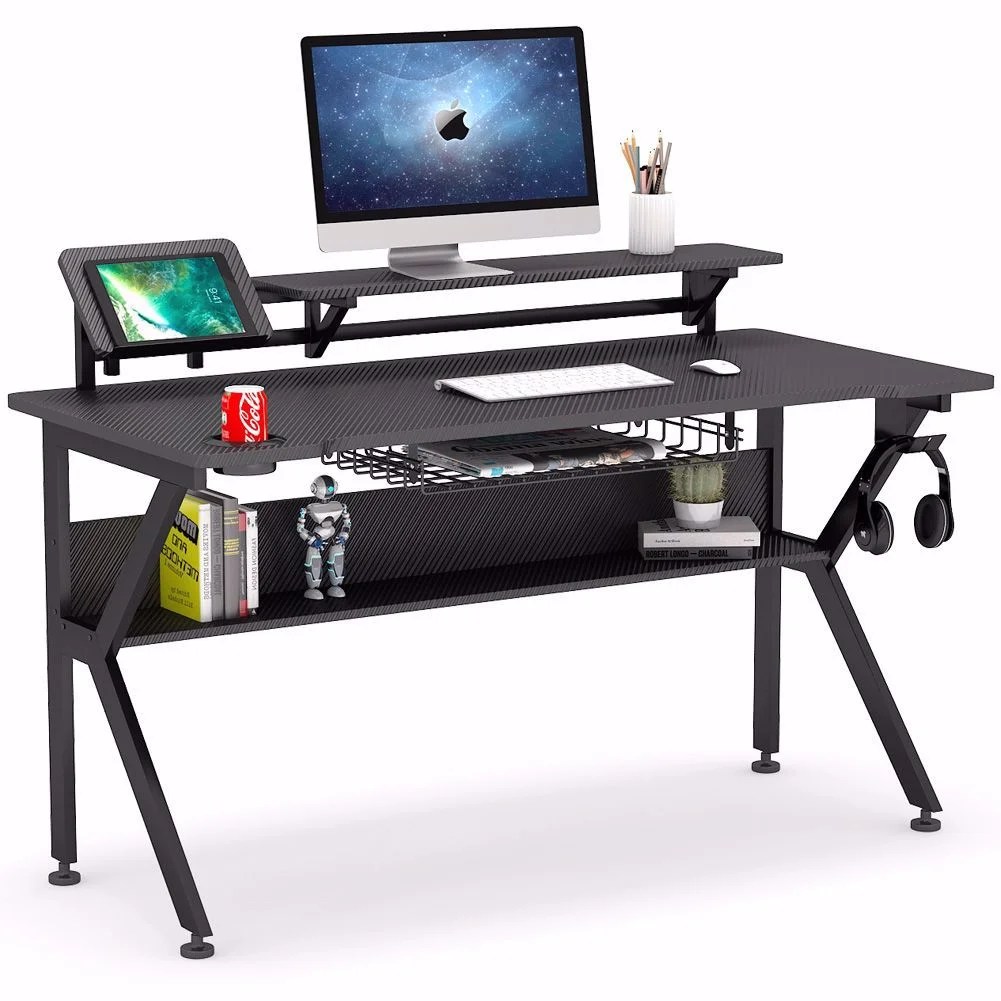 Tribesigns Ergonomic Gaming Desk with Monitor Stand, 47 Tribesigns Ergonomic Gaming Desk with Monitor Stand, 47