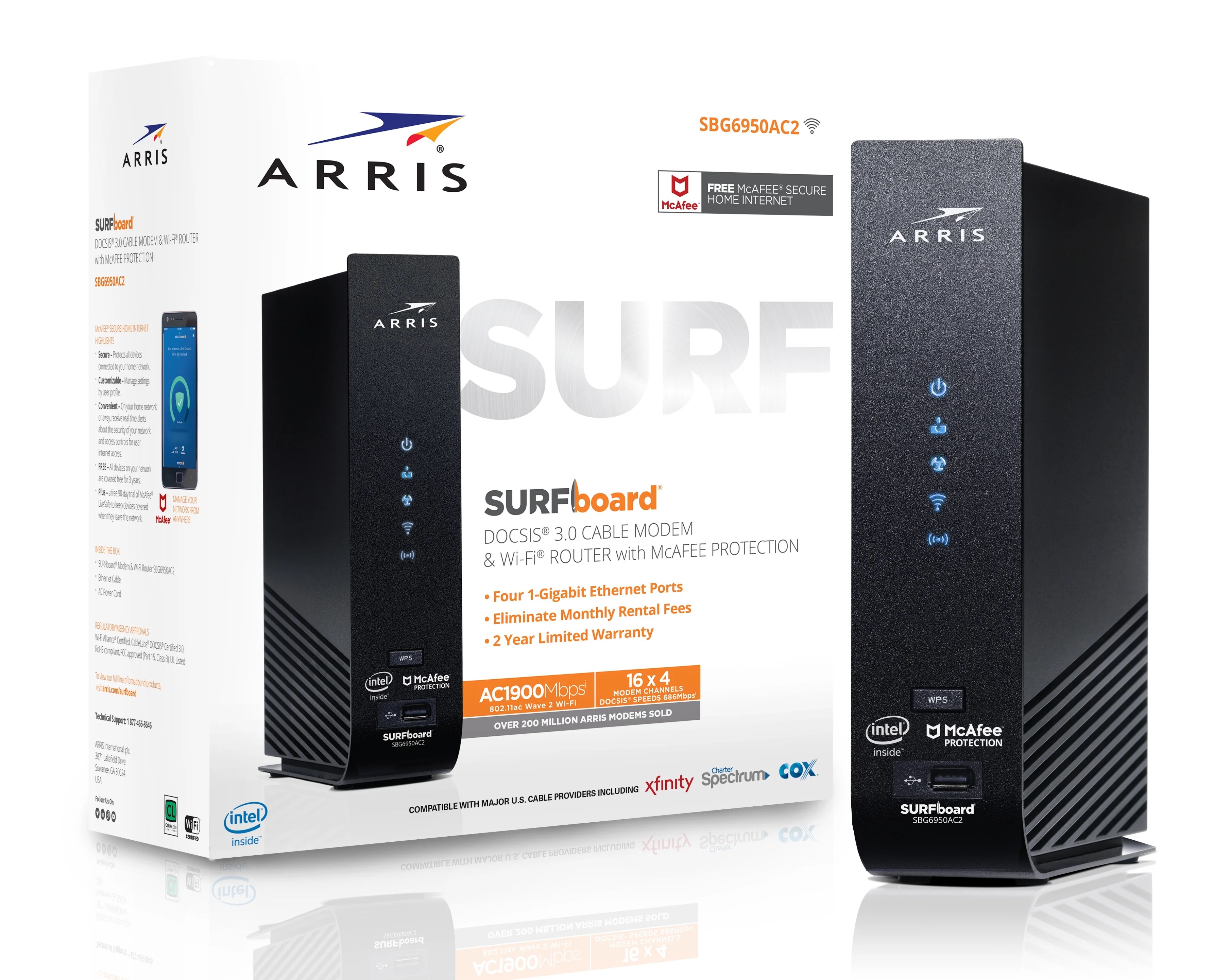 ARRIS SURFboard 16x4 Cable Modem with AC1900 WiFi Router