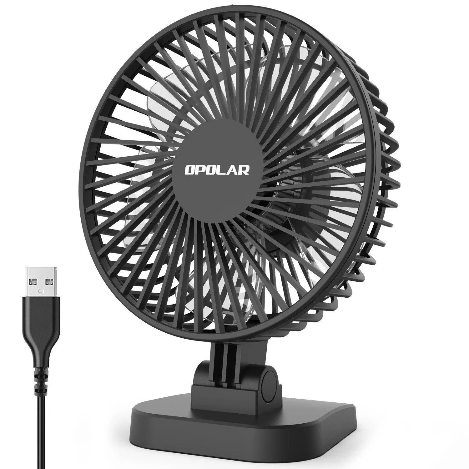 USB Desk Fan, Small but Mighty, Quiet Portable Fan for Desktop Office Table, 40° Adjustment for