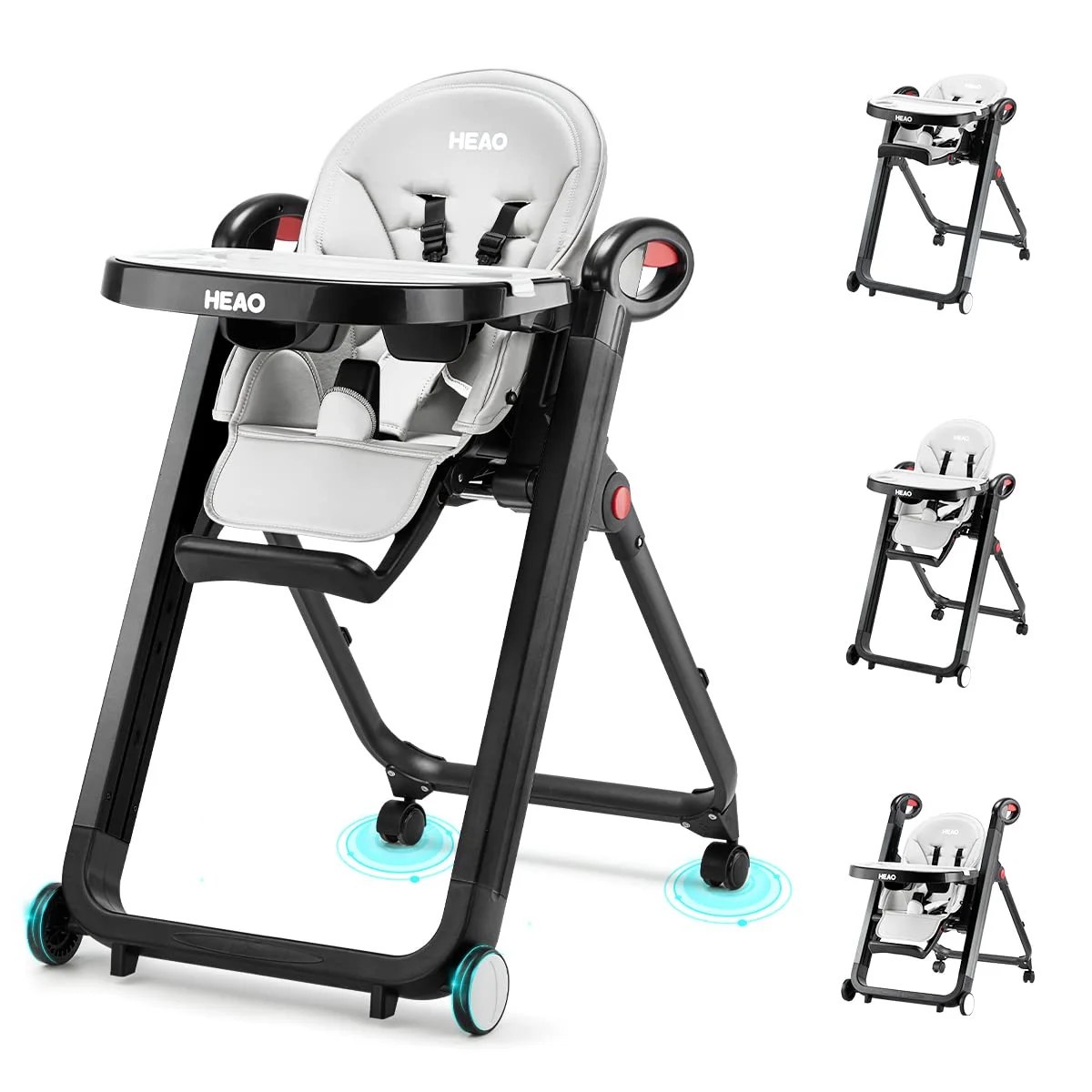 HEAO Reclining High Chair for Babies & Toddlers, Lightweight Portable Compact High Chairs