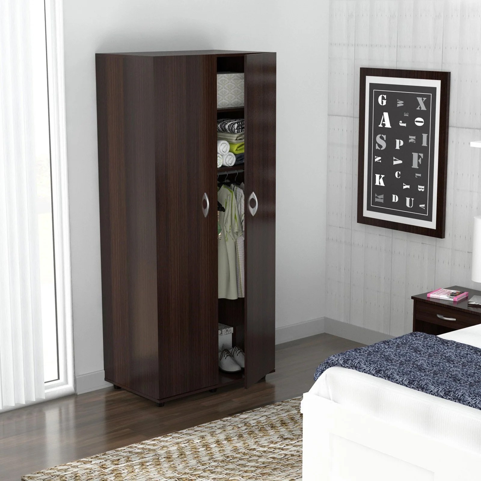 Espresso Armoire Wardrobe Espresso Wood Armoires Wardrobes You Ll