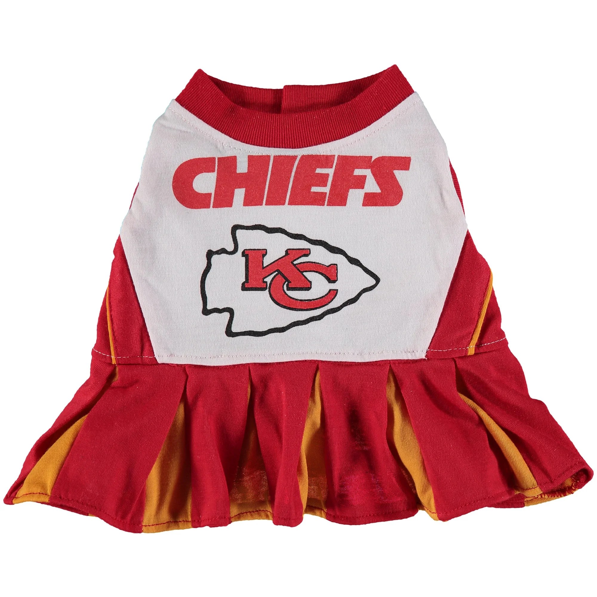 Pets First NFL Kansas City Chiefs Cheerleader Outfit, 3 Sizes Pet Dress