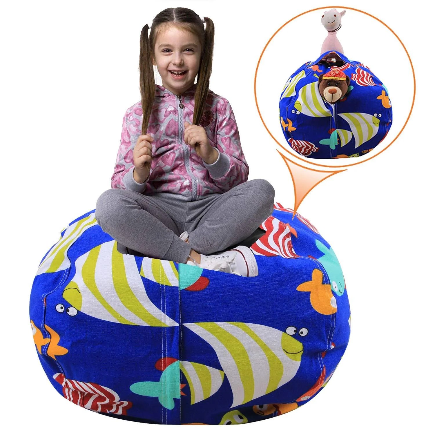 Injoy 38'' Stuffed Animals Bean Bag Extra Large Chair Cover 100