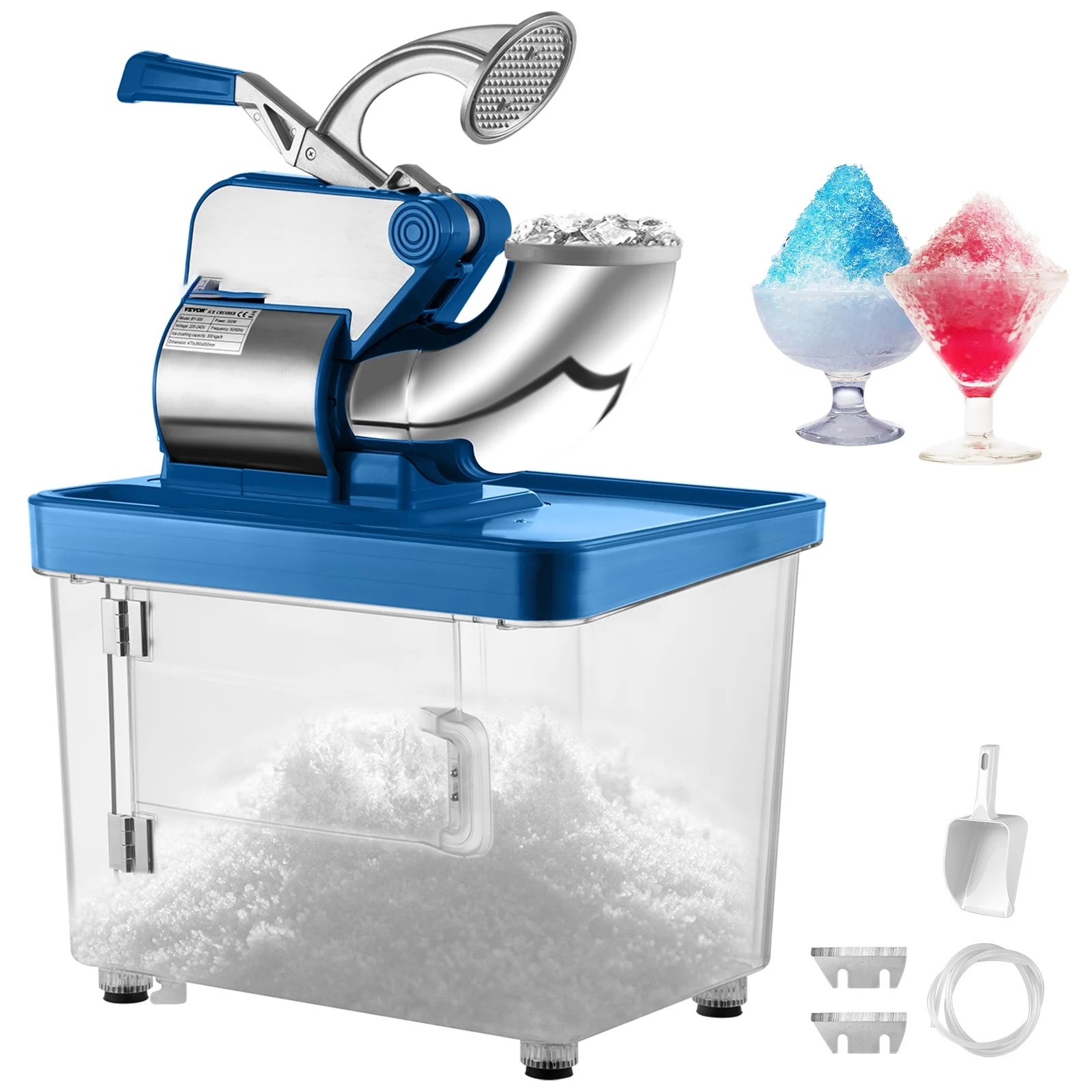 BENTISM Commercial Ice Crusher, Snowball Machine Commercial Blue Snow