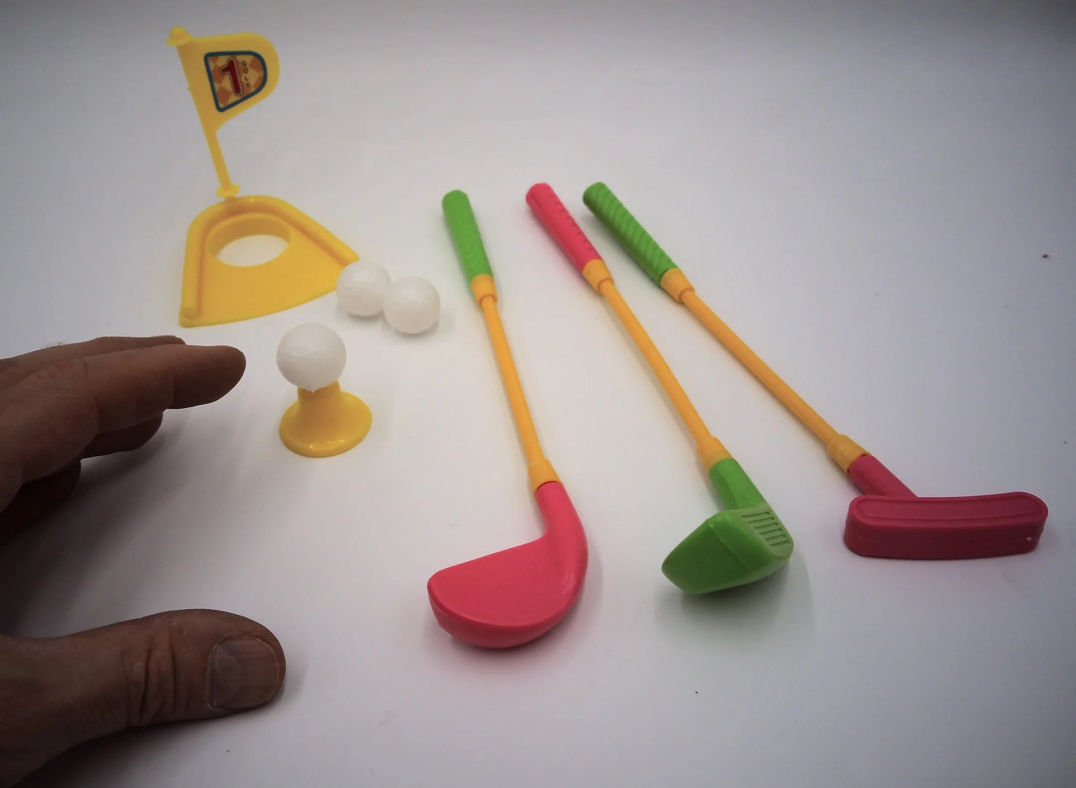 Mini Plastic Golf Clubs, Ball And Hole Cup Toy (8 inch long) Walmart