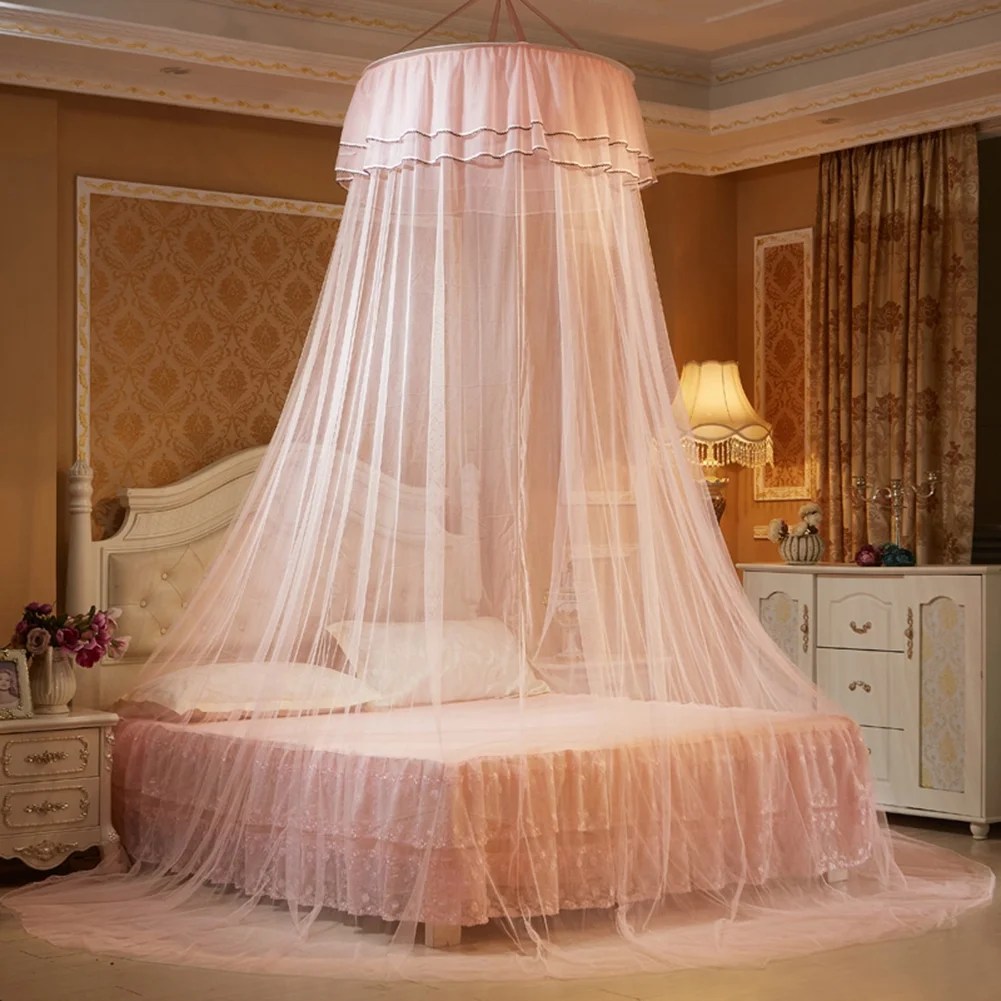 Princess Hanging Round Lace Canopy Bed Netting Comfy Student Dome