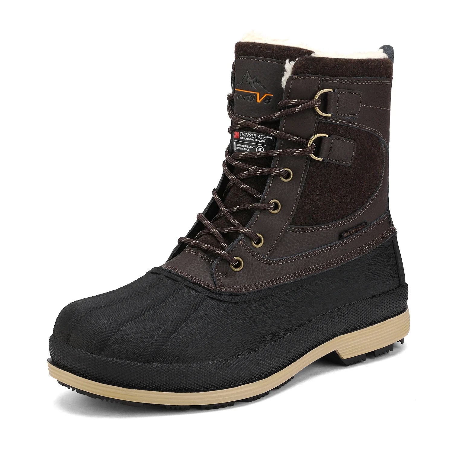 Men's Snow Boots Insulated Waterproof Rugged Duty Outdoor Winter Boots