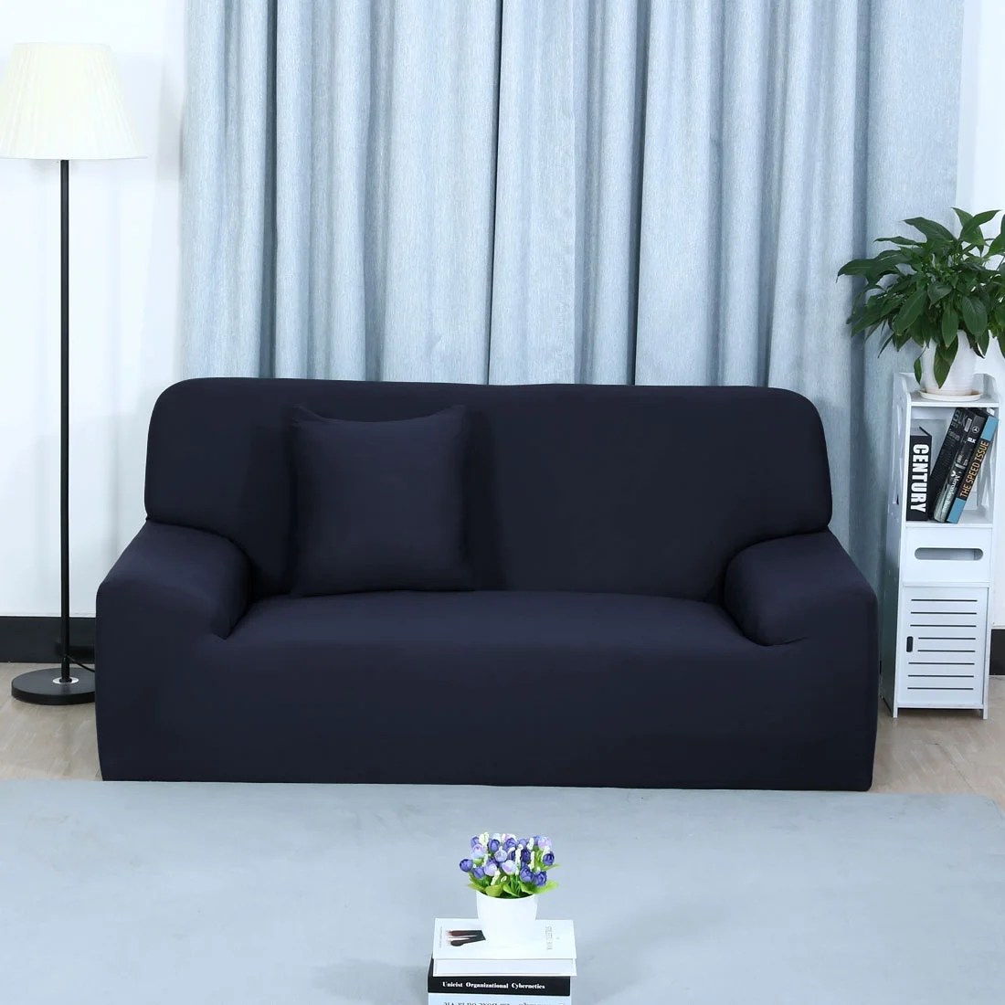 Piccocasa Stretch Chair Sofa Covers Couch Slipcover Dark Blue Sofa
