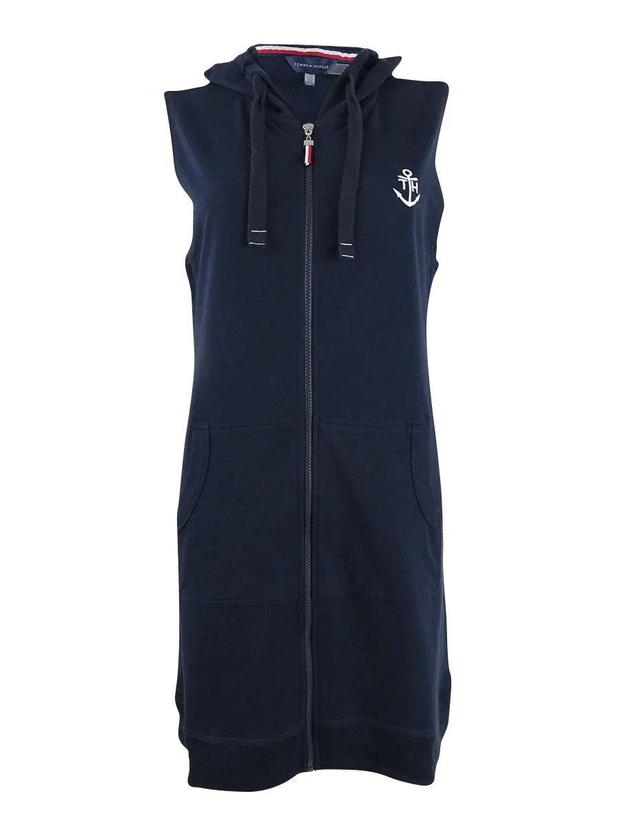 Tommy Hilfiger Tommy Hilfiger Women's Zip Hoodie Dress Swim CoverUp