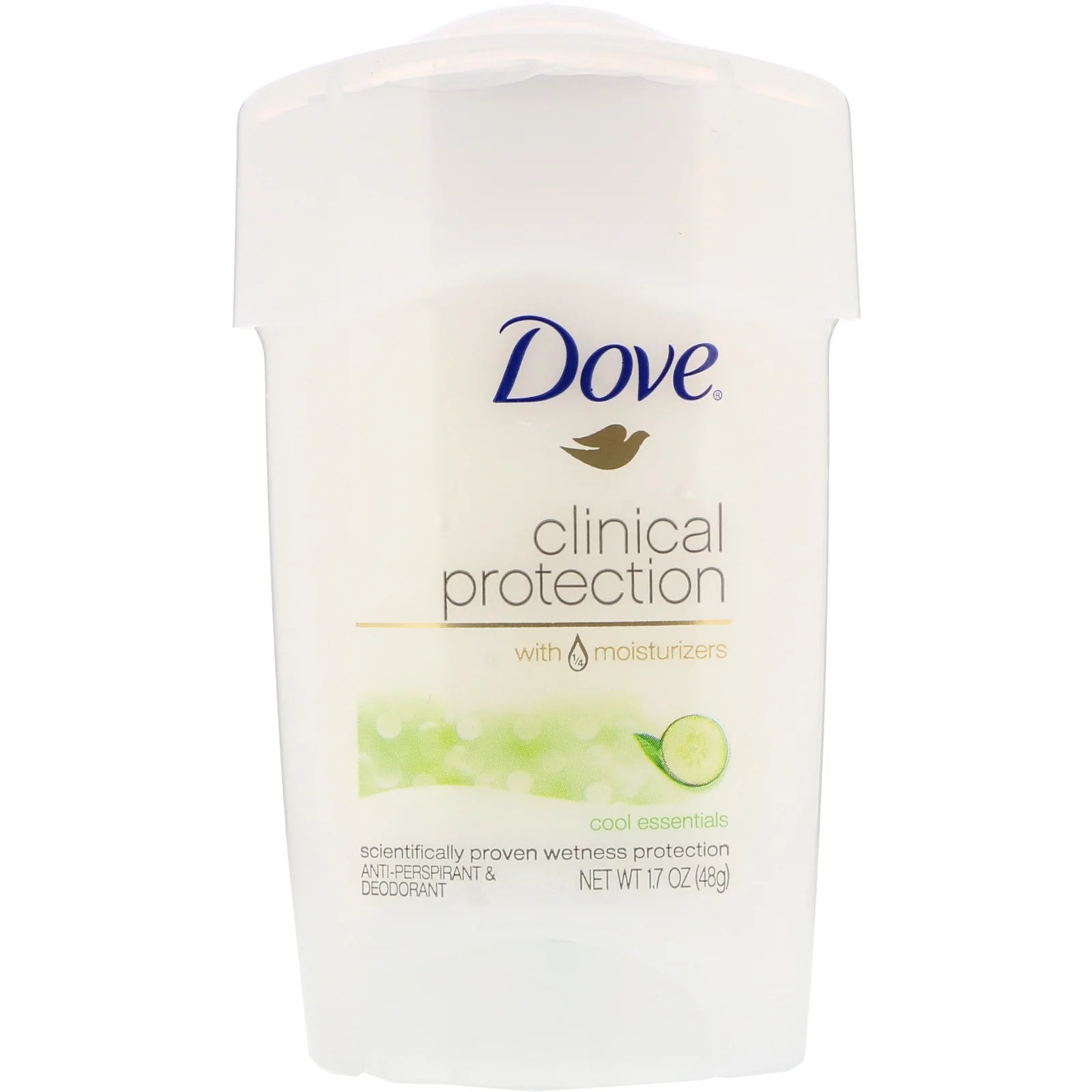 Dove Clinical Protection Solid Original Clean Antiperspirant, 1.7 oz