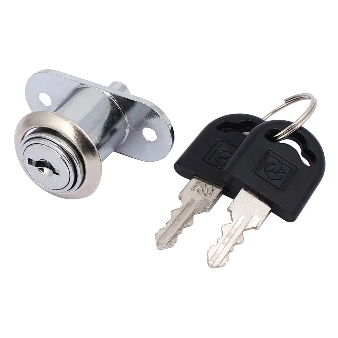 Door Showcase Metal Sliding Locking Tubular Plunger Lock Silver